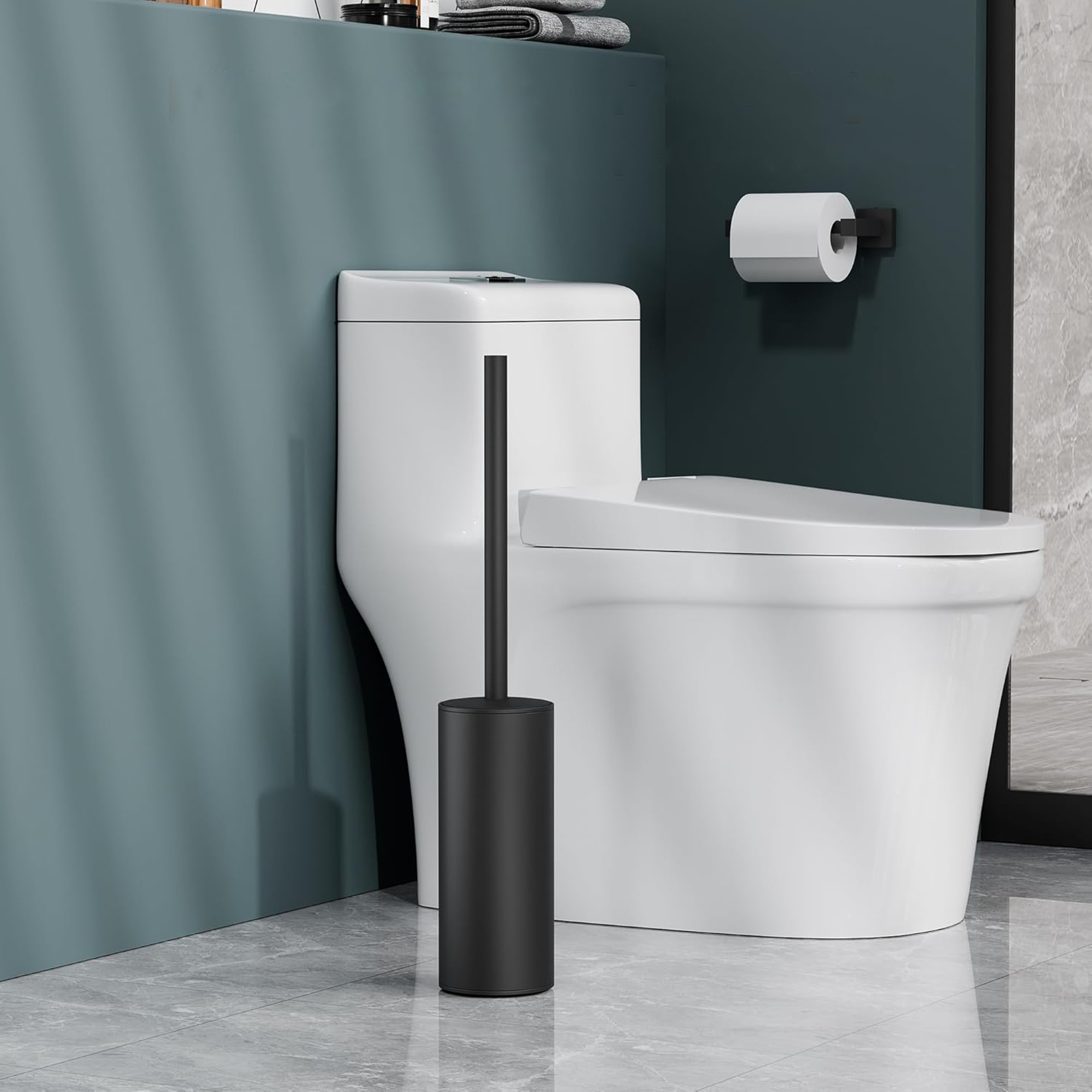 Vertical Matt Black Toilet Brush Holder Stainless Steel Cleaning Tool FloorStanding Toilet Brush Se 0