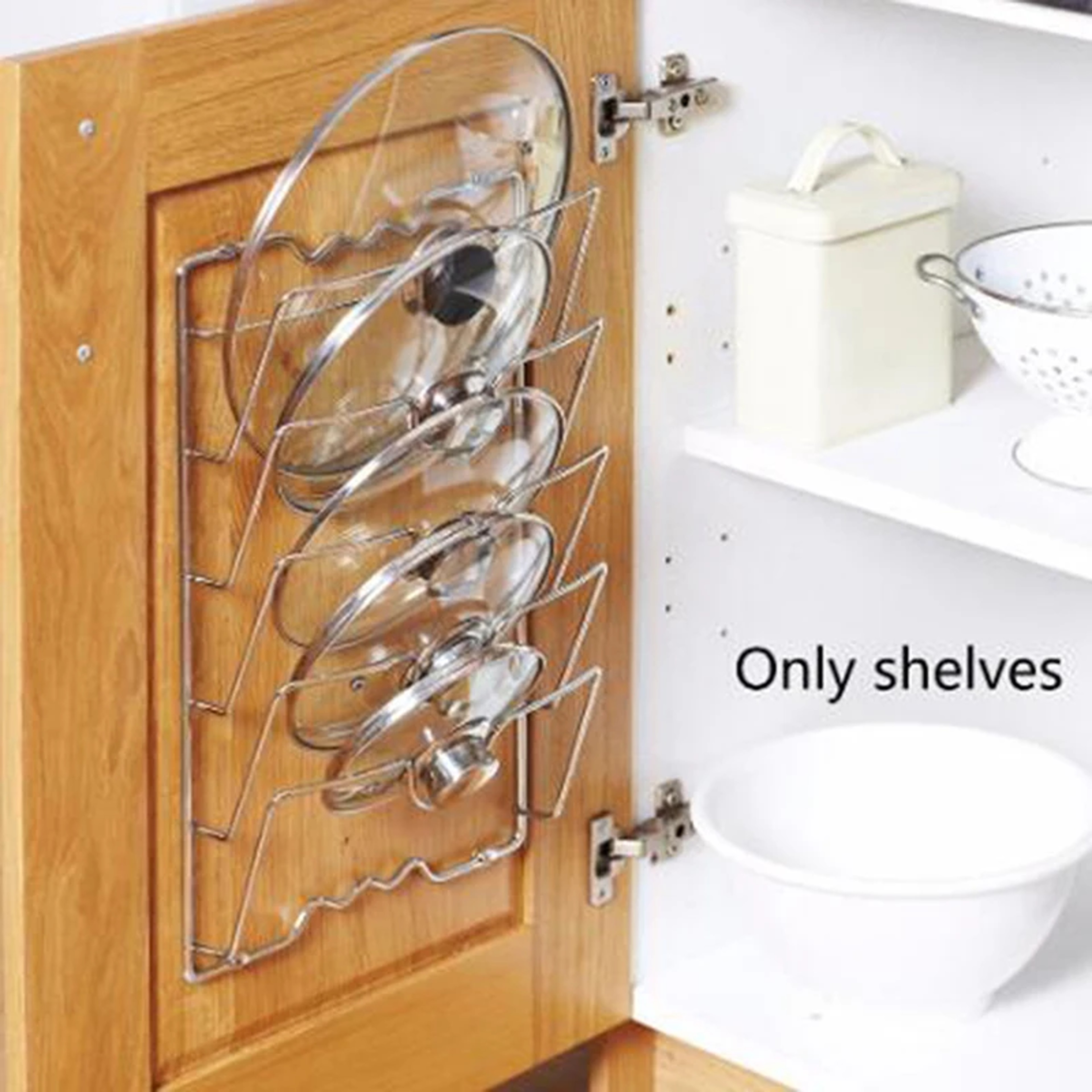 Multi Functional Wall Mounted Pot Lid Rack, Five Layers for Kitchen Organization – view 3