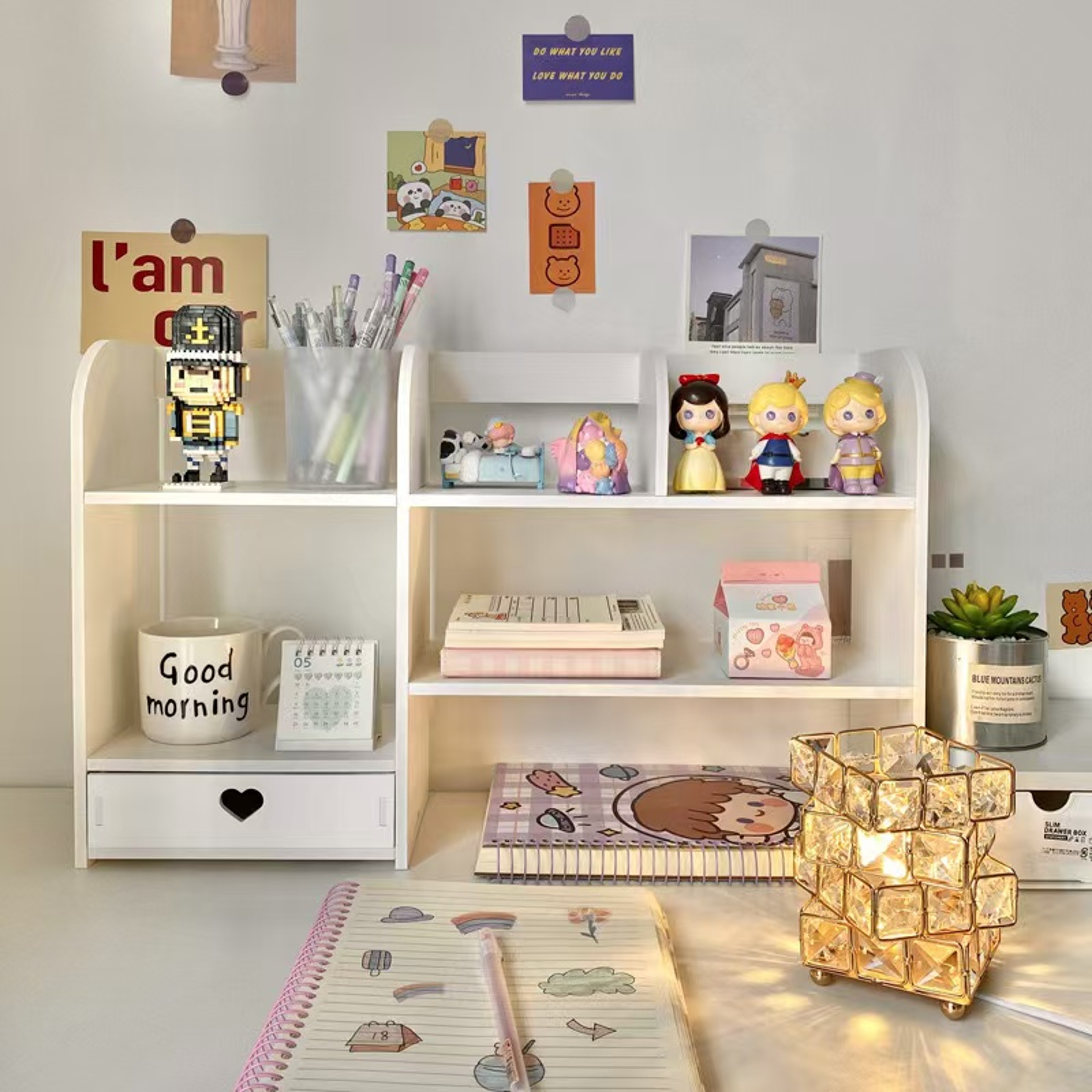 DoubleLayer Desktop Organizer Rack Office Desk Storage Stationery Shelf Cosmetic Organizer 0