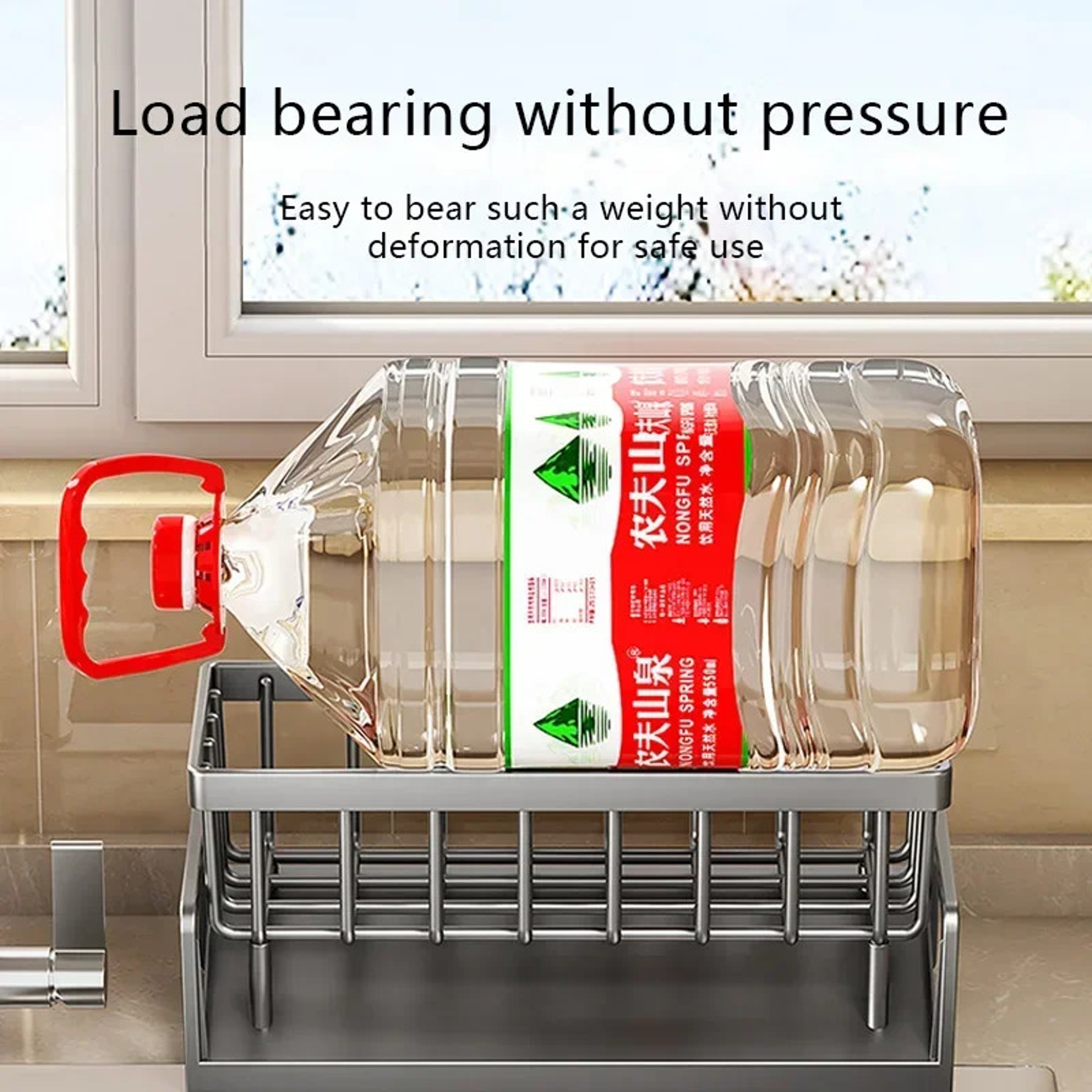 Kitchen Sponge Rack, Drain Water Place Dish Soap Organizer, Large Capacity Multi-Functional Countertop Storage – view 5