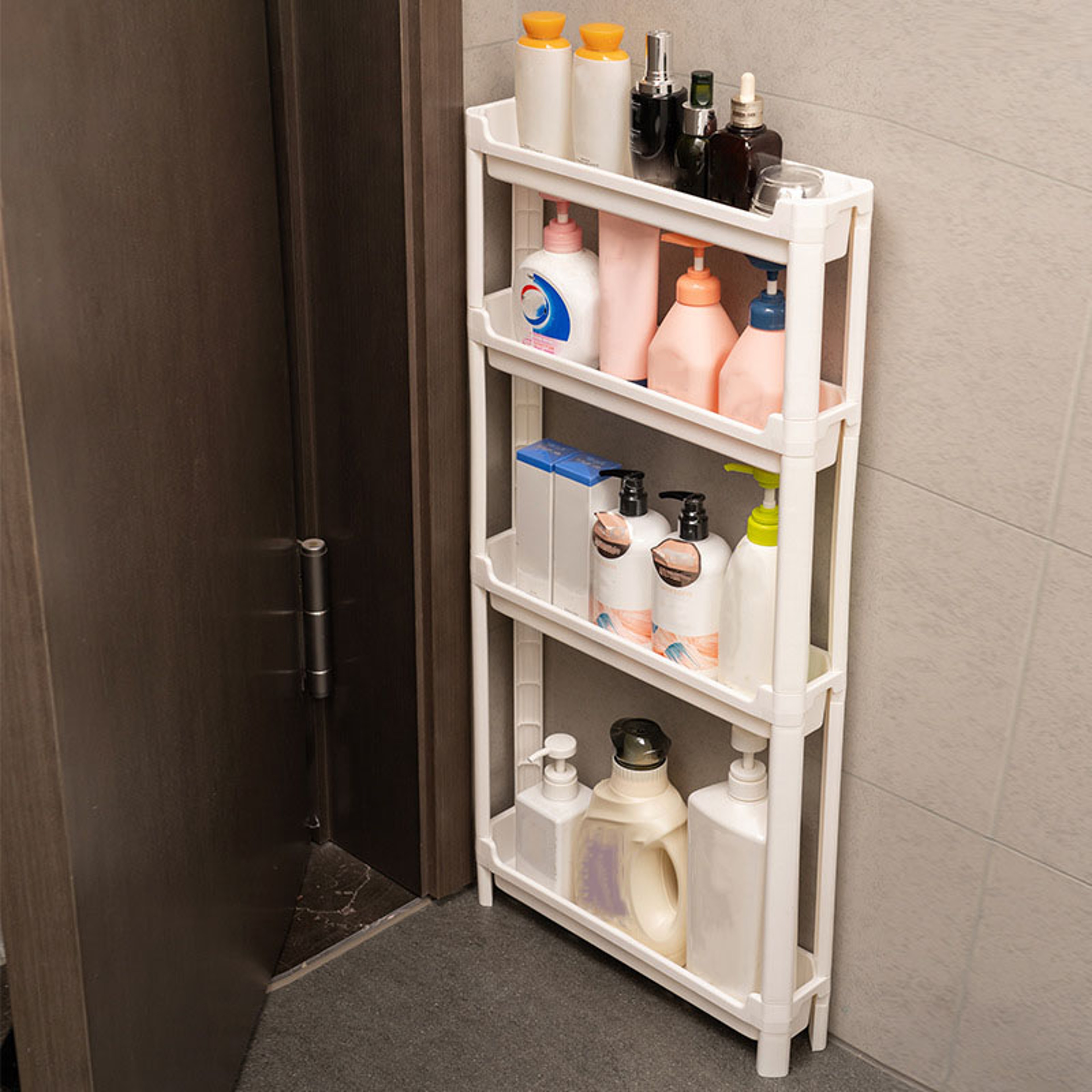 Behind The Door Storage Cabinet, Multi-layer Kitchen Storage Rack, Narrow Space Saving Trolley Cabinet for Bathroom – view 1