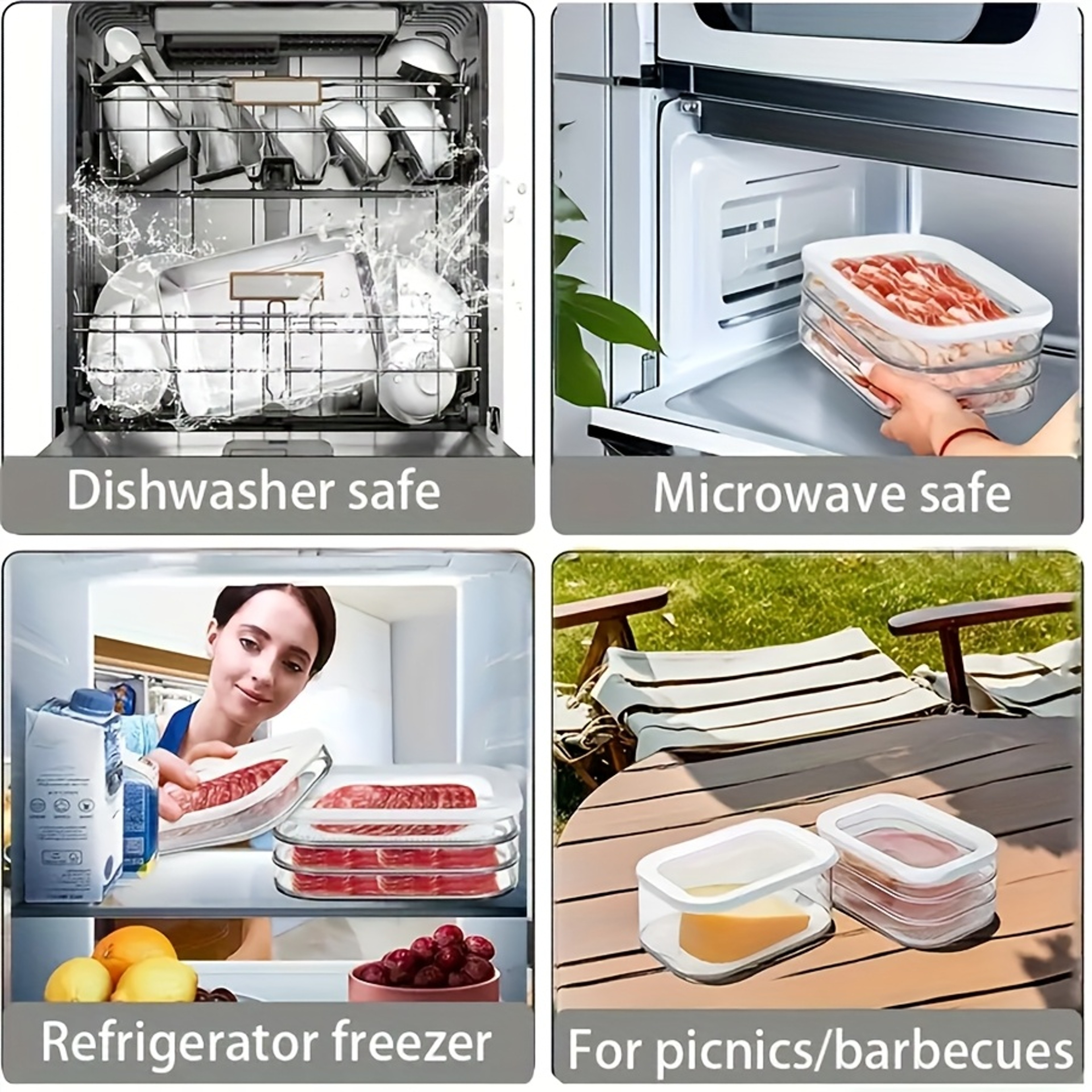 Material Bacon Meat Frozen Preservation Box Sealed Transparent Storage Box Household Refrigerator S 4