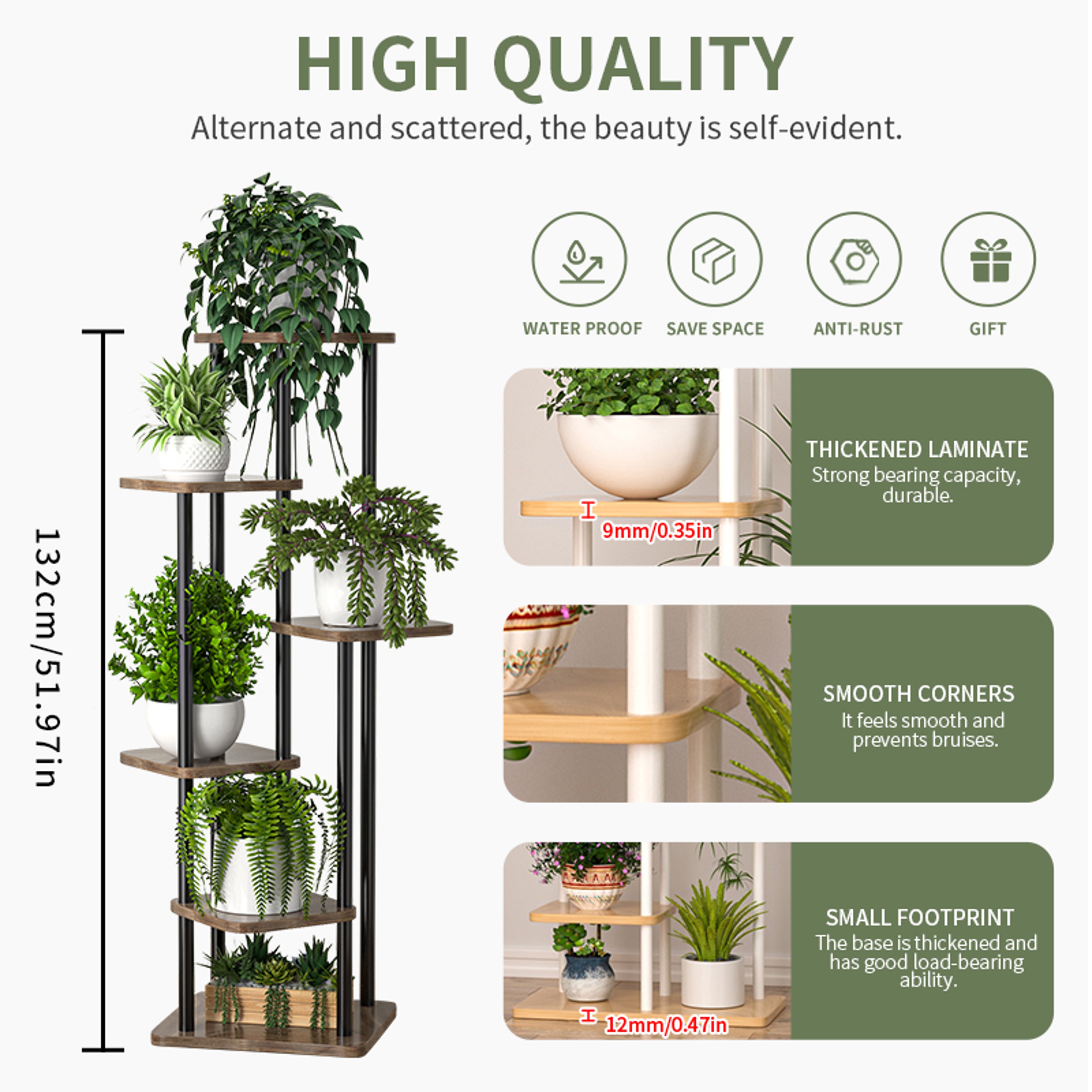 Plant Stand Stand For Flowers Wooden Storage Shelf Indoor Display Stand Multiple Flower Pot Rack 4  2