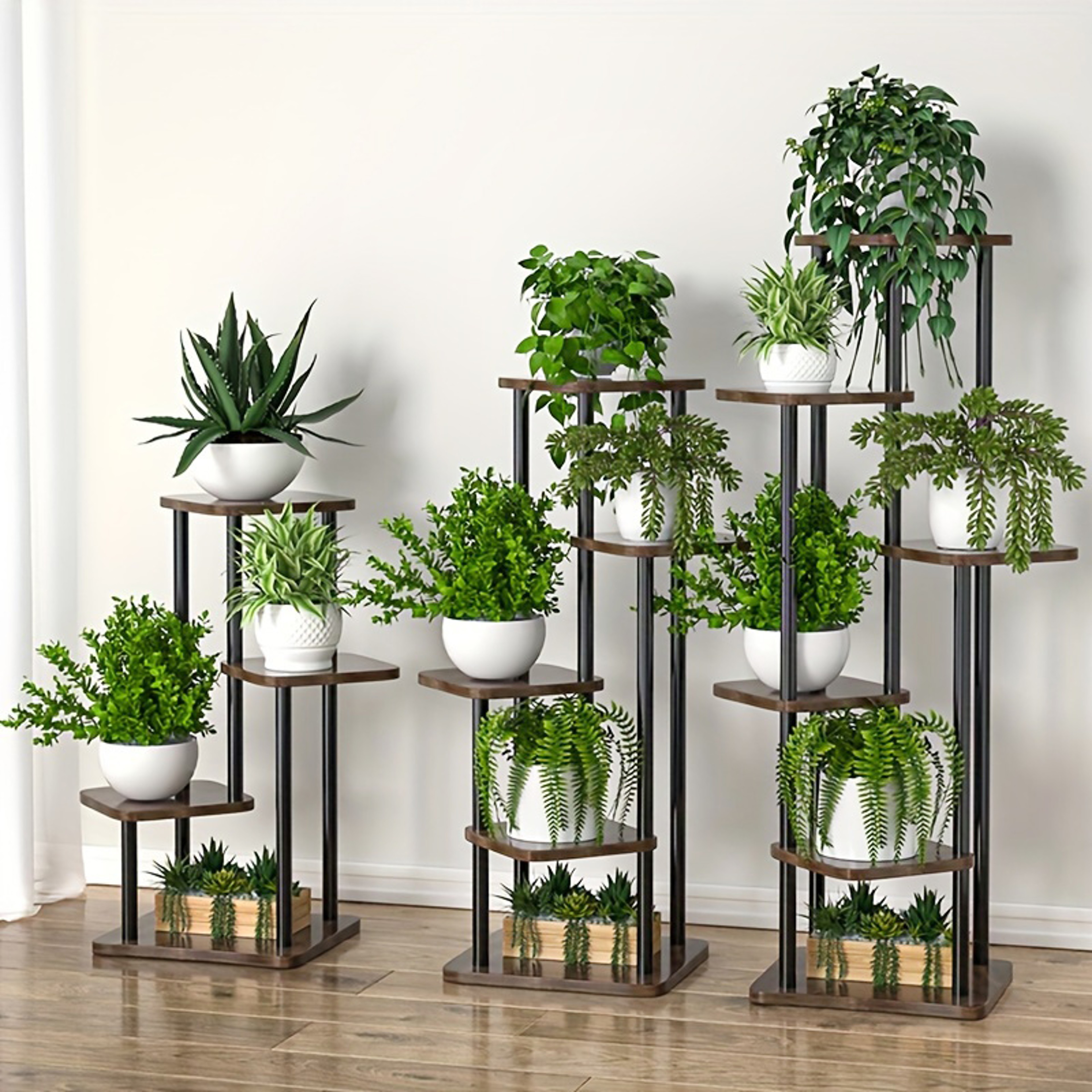 Plant Stand Stand For Flowers Wooden Storage Shelf Indoor Display Stand Multiple Flower Pot Rack 4  0