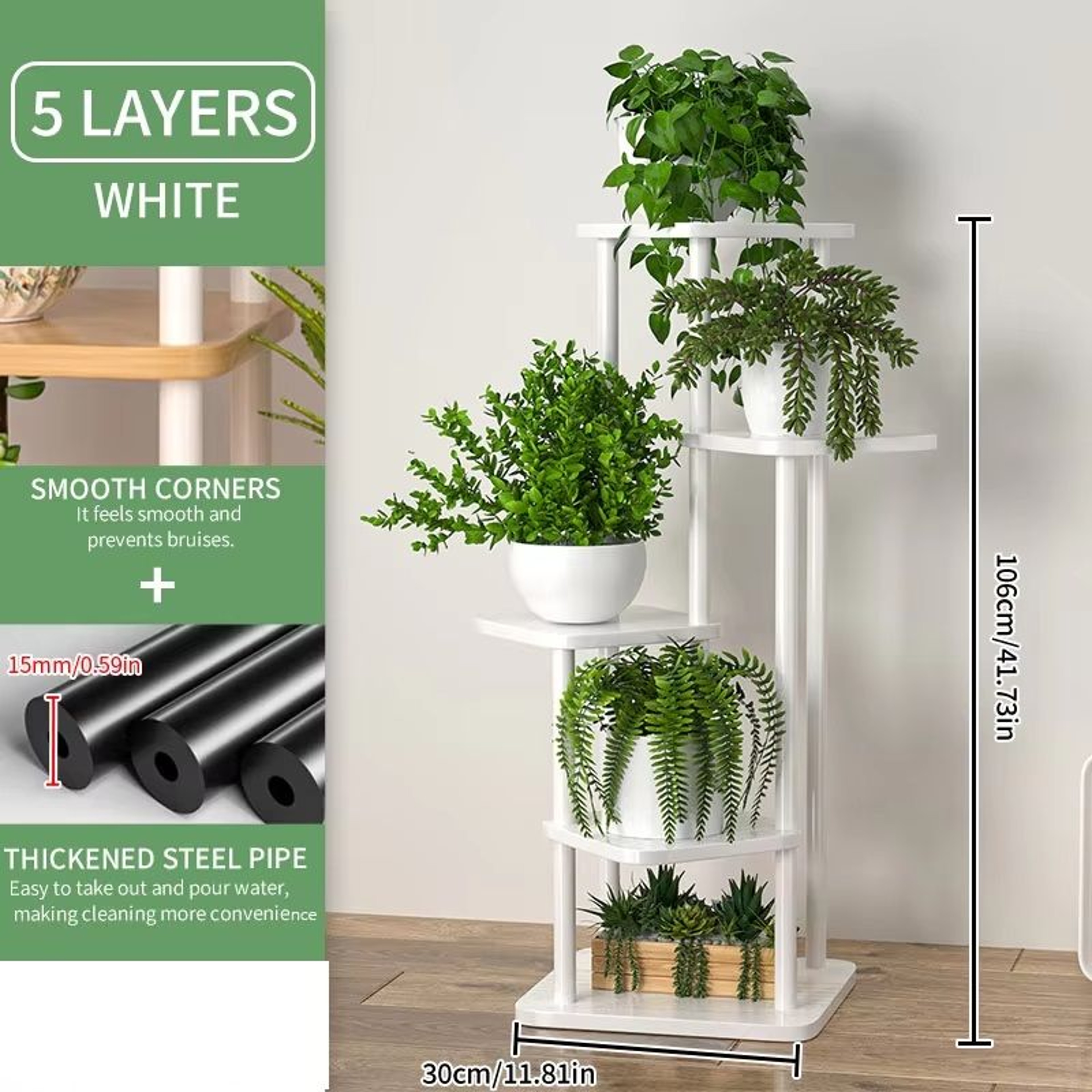 Plant Stand Stand For Flowers Wooden Storage Shelf Indoor Display Stand Multiple Flower Pot Rack 4  8