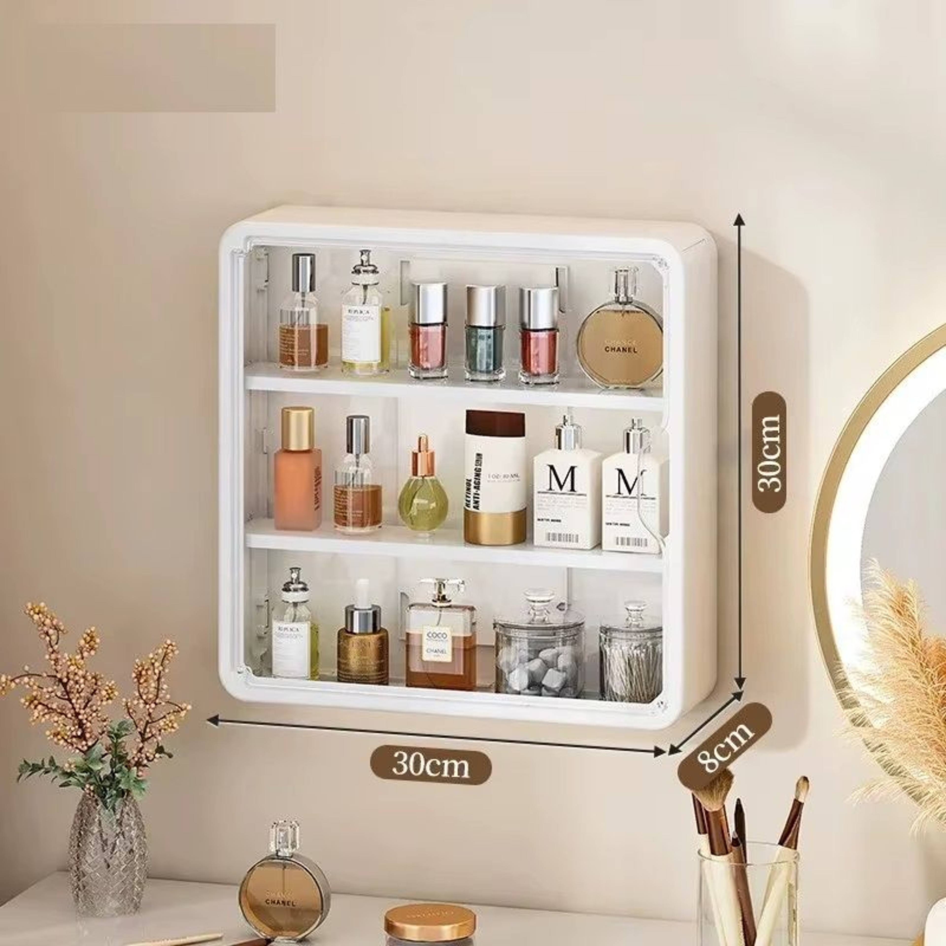 Bathroom Organizer Transparent Multi Layer Display Cabinet Cosmetic Storage Box With Removable Shel