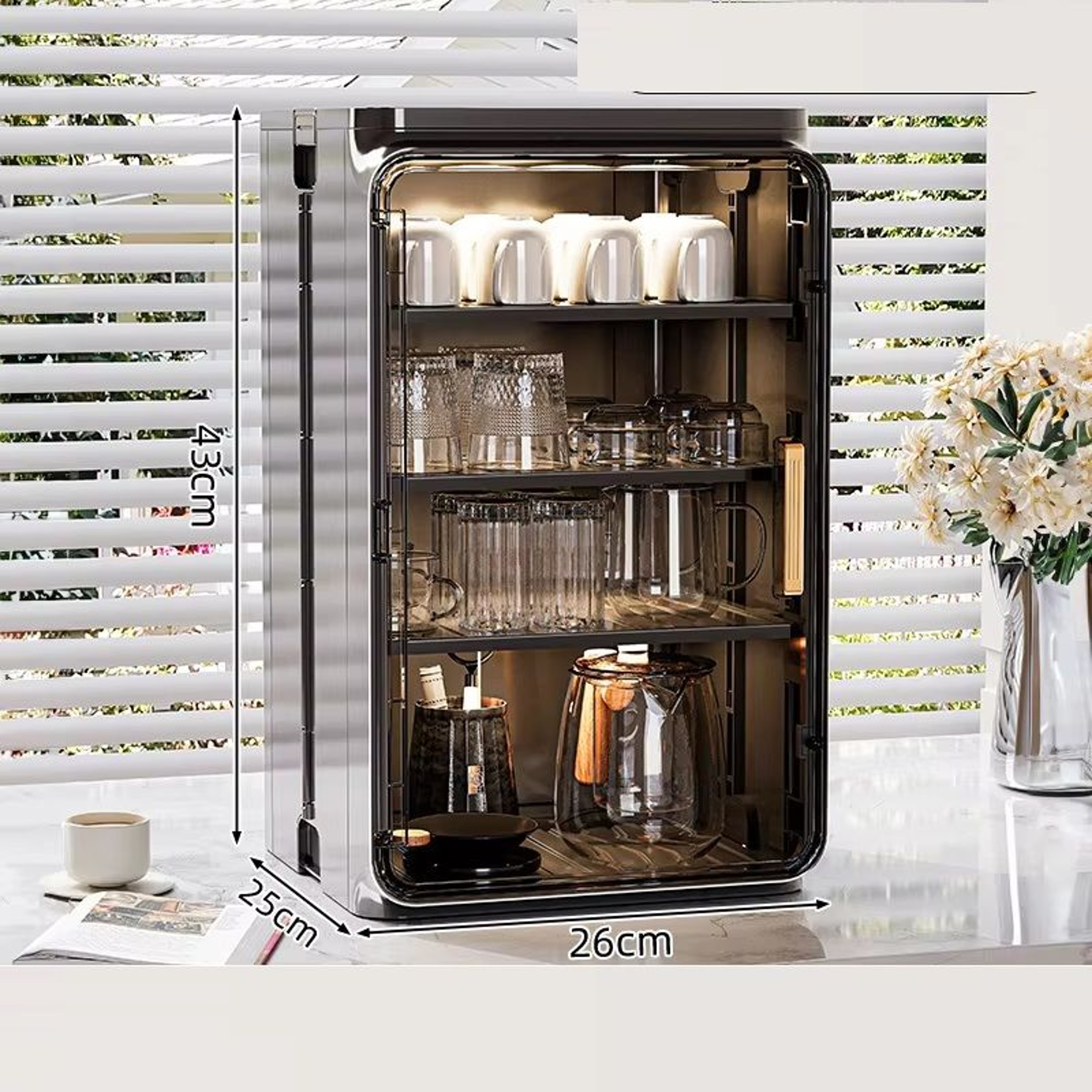 Water Cup Storage Rack Desktop Coffee Mug Organizer Household Dust Proof Tea Cup Holder Drip Cup Ho 3