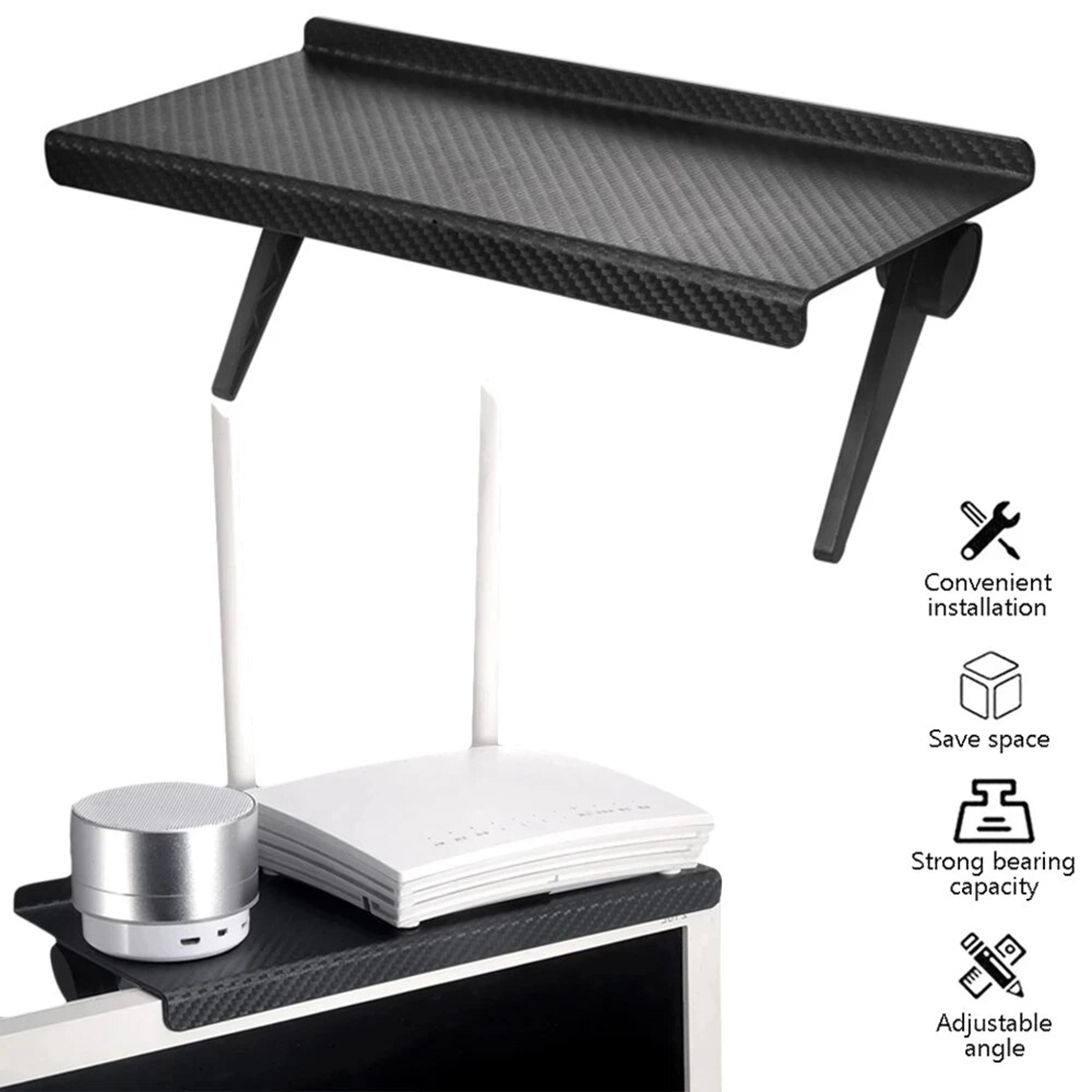 Computer And TV Screen Storage Rack Wireless Router Settop Box Rack No Perforated Storage Bracket 1