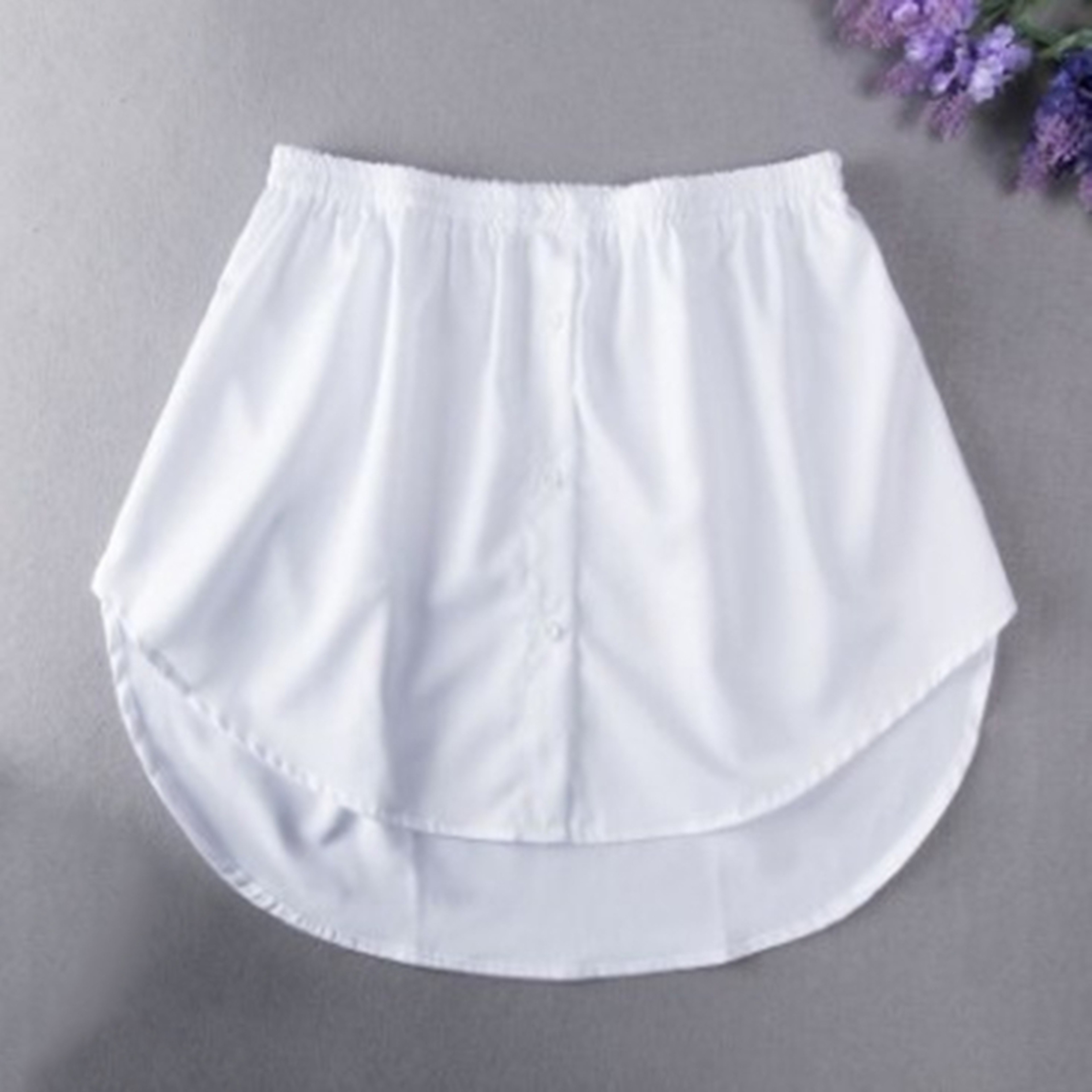 Women Blouse Extender, Adjustable Layering Faux Top, Mini Skirt False Hemline, Split Underskirt – view 10