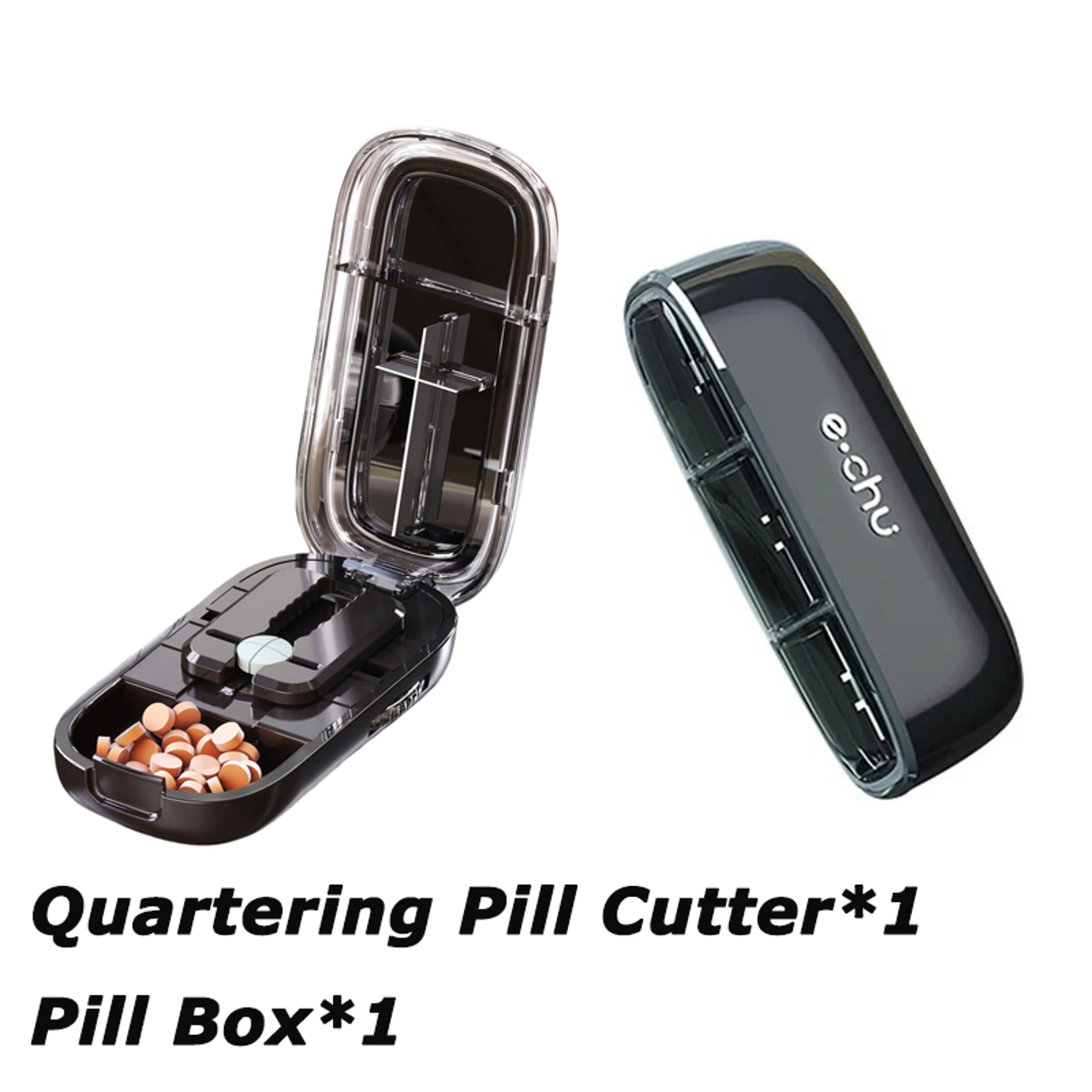 Newest Pill Cutter Storage Box, Portable Drug Tablet Divider, Dustproof Medicine Organizer, Crusher – view 16