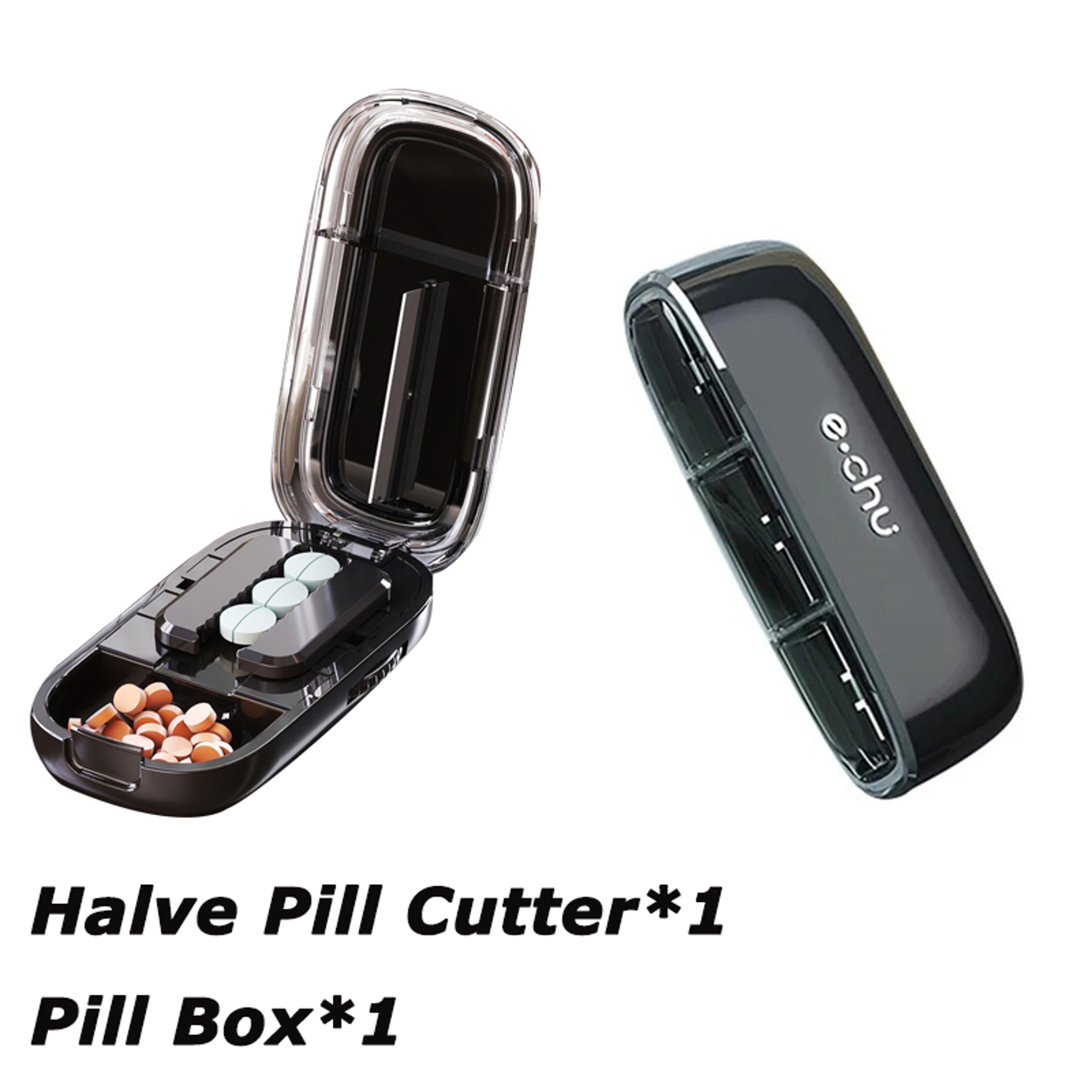 Newest Pill Cutter Storage Box, Portable Drug Tablet Divider, Dustproof Medicine Organizer, Crusher – view 20