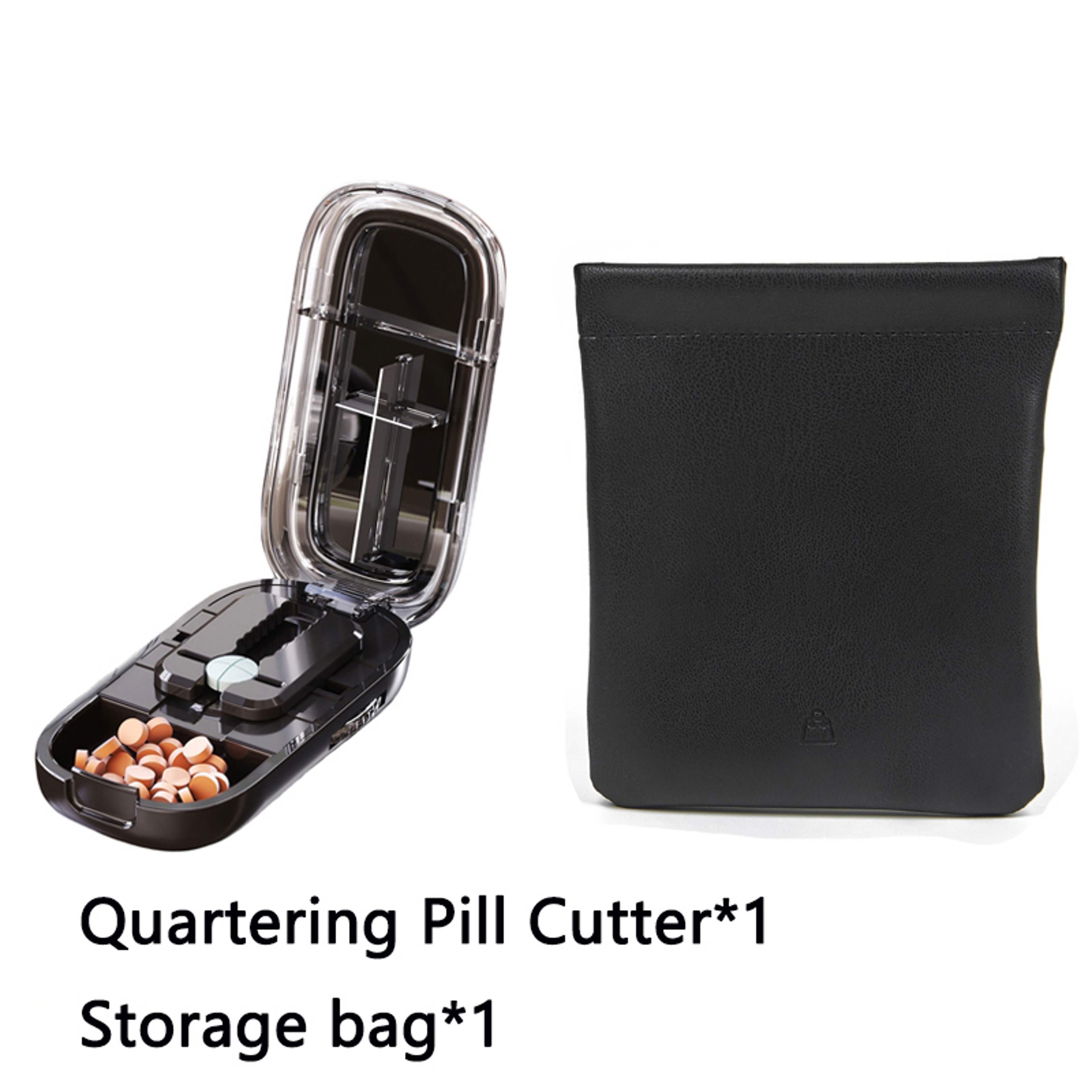 Newest Pill Cutter Storage Box, Portable Drug Tablet Divider, Dustproof Medicine Organizer, Crusher – view 28