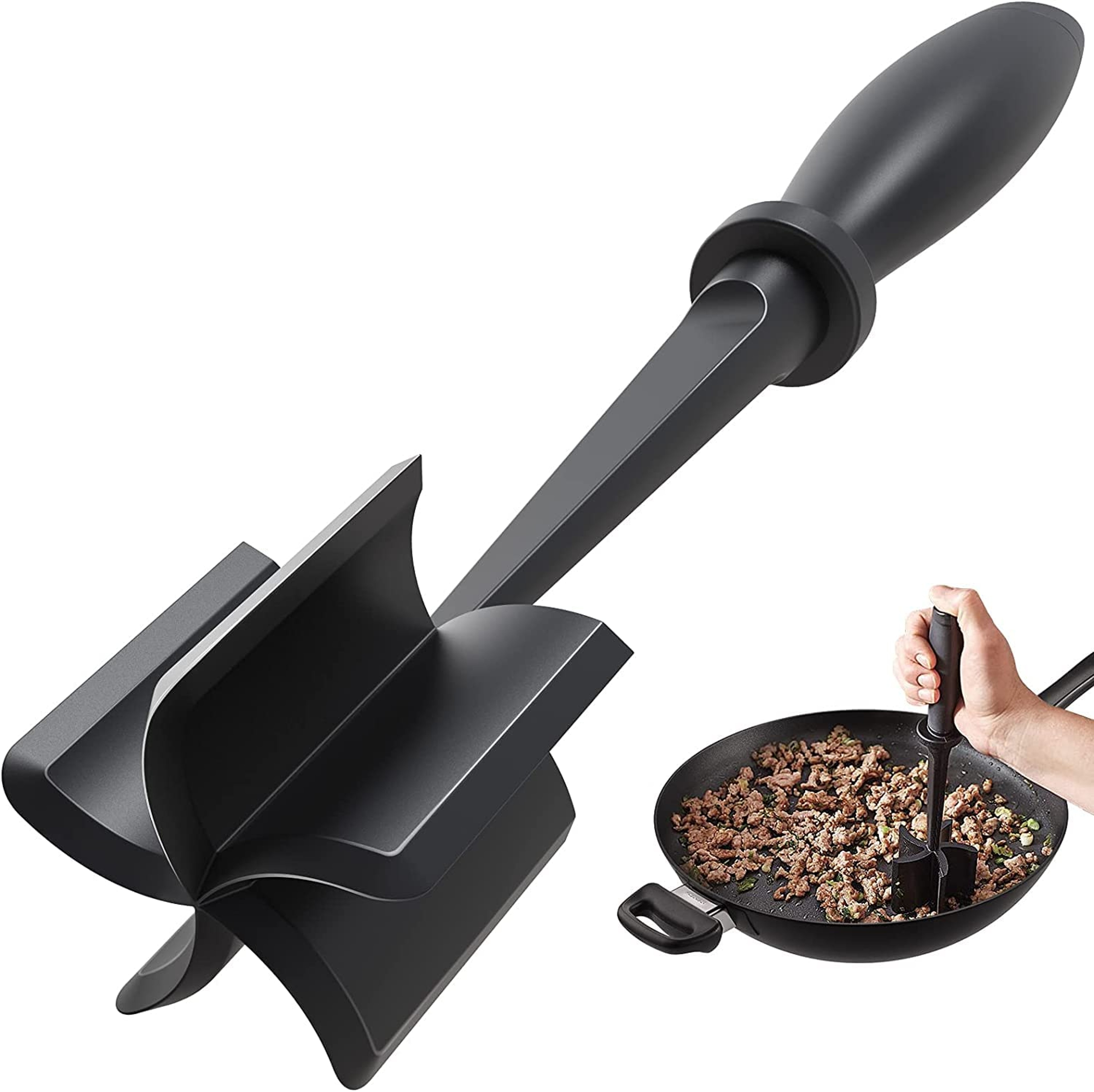 Meat Chopper For Ground Beef Heat Resistant Meat Masher For Hamburger Meat 5 Curved Blades Ground B 0