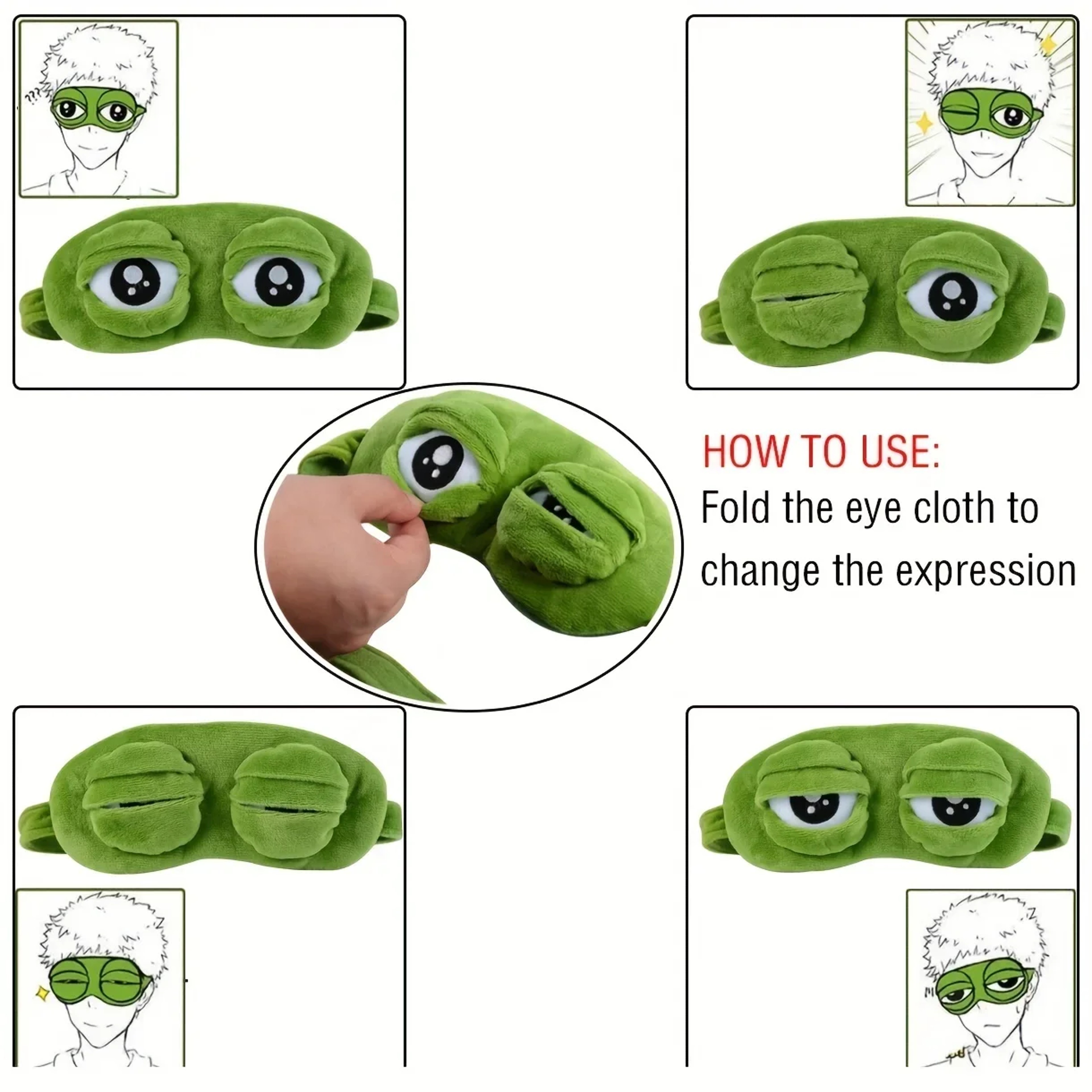 Frog Sleep Mask Cartoon Soft Portable Blindfold Travel Eyepatch For Women And Men Natural Sleeping  4