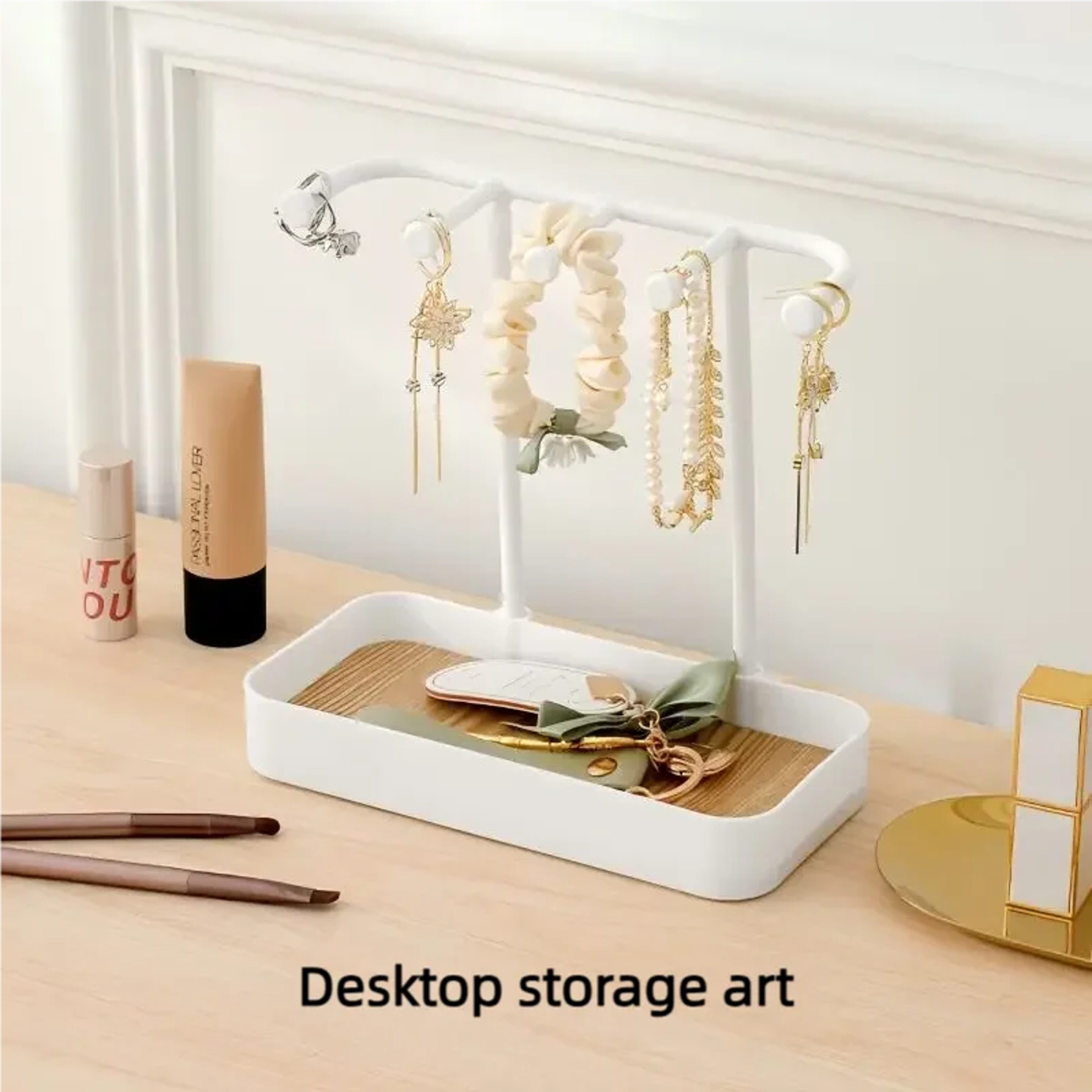 Fashion Jewelry Display Rack For Earrings Necklaces Rings Bracelets Black And White Jewelry Storage 2