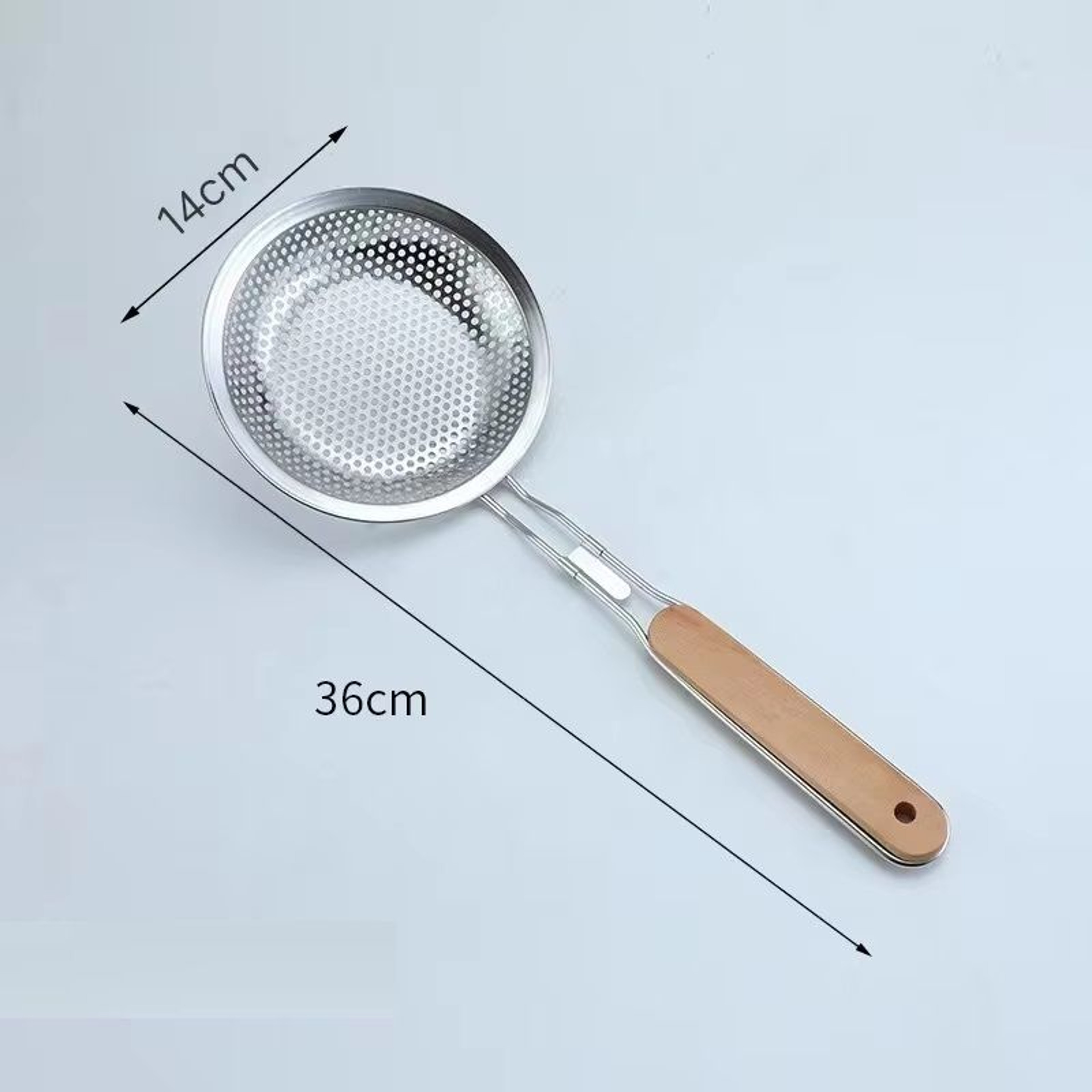 Stainless Steel Skimmer Wooden Handle Fine Mesh Perforated Filter Kitchen Tool For Hot Pot And Grea 5
