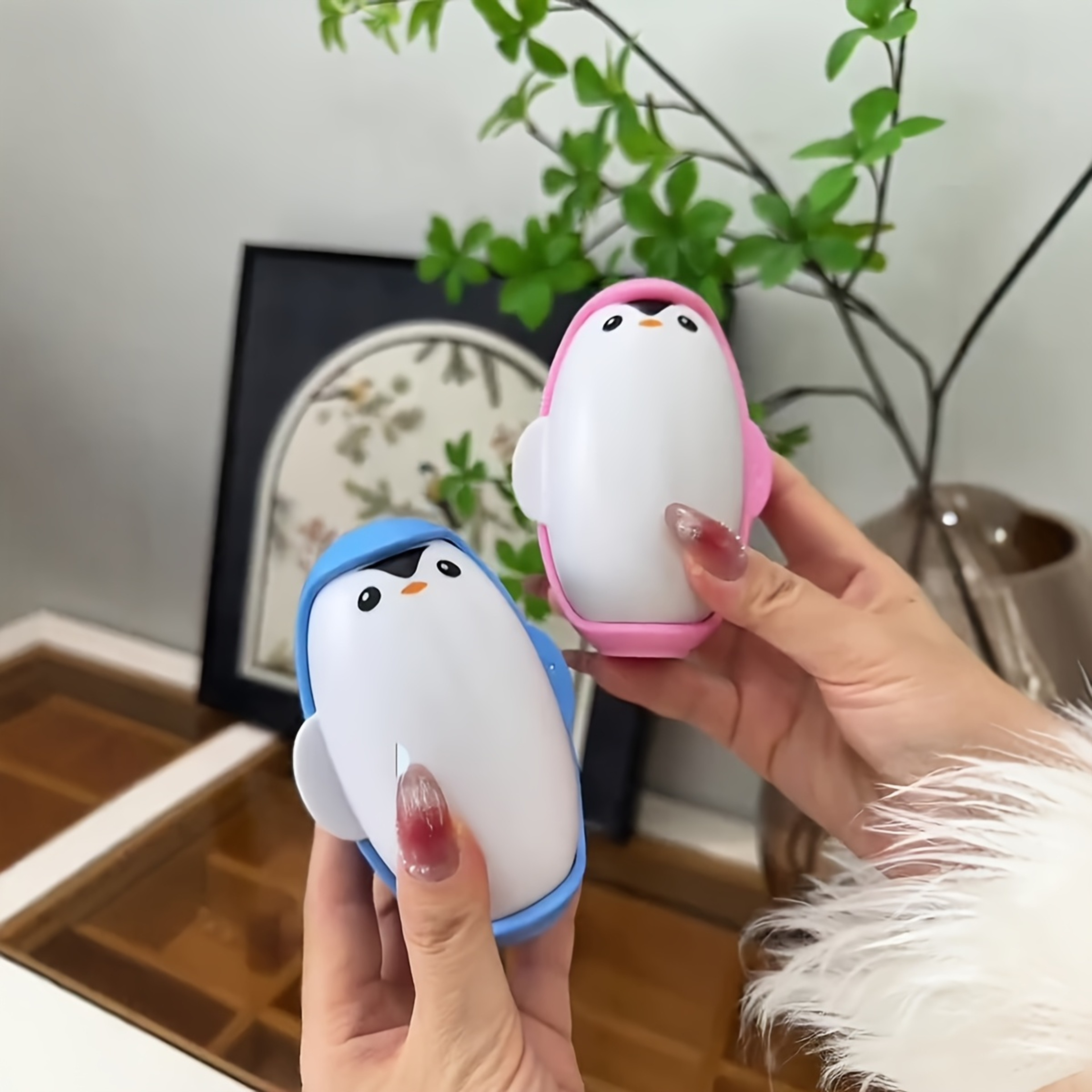 Cute Penguin Reusable Pet Hair Remover Roller Washable Strong Adhesion For Cat Dog Fur Portable Lin 0
