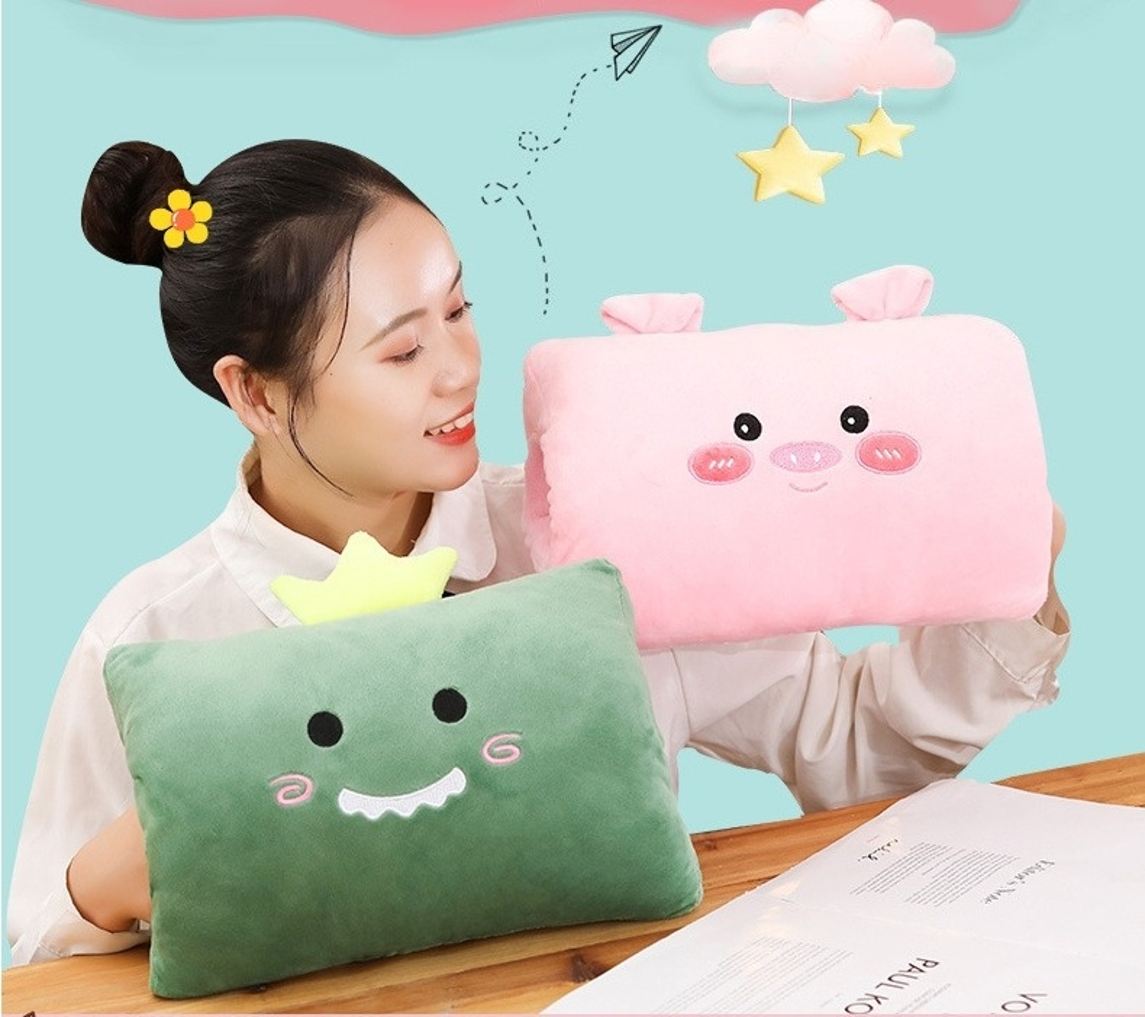 Warm Hand Pillows Plush HandCovering Pillows Nap Pillows For Classrooms Offices Dormitories 0