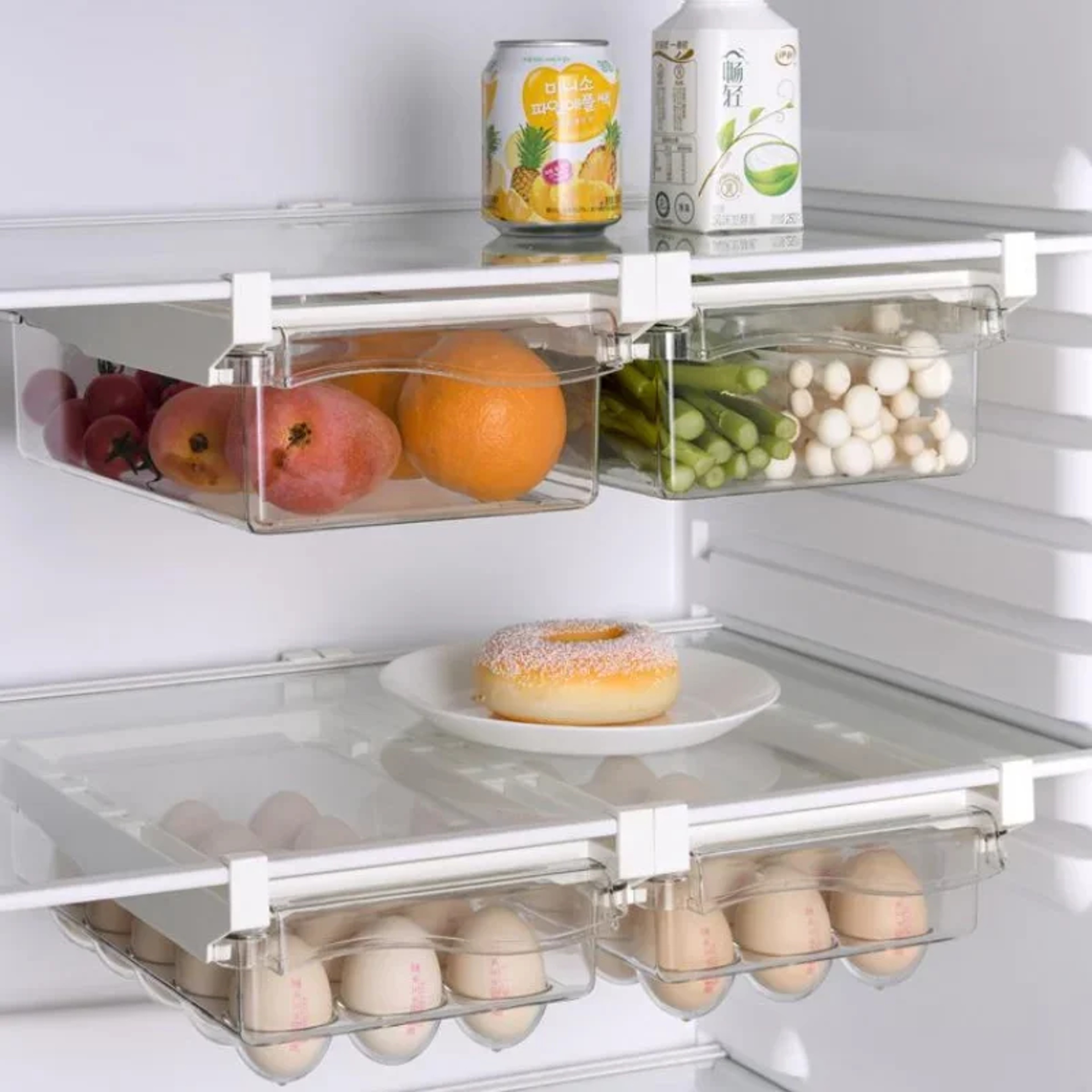 Refrigerator Drawer Style Food Storage Box, Sliding Plastic Cooking Container, Fruit Packaging Machine Shelf Support – view 2