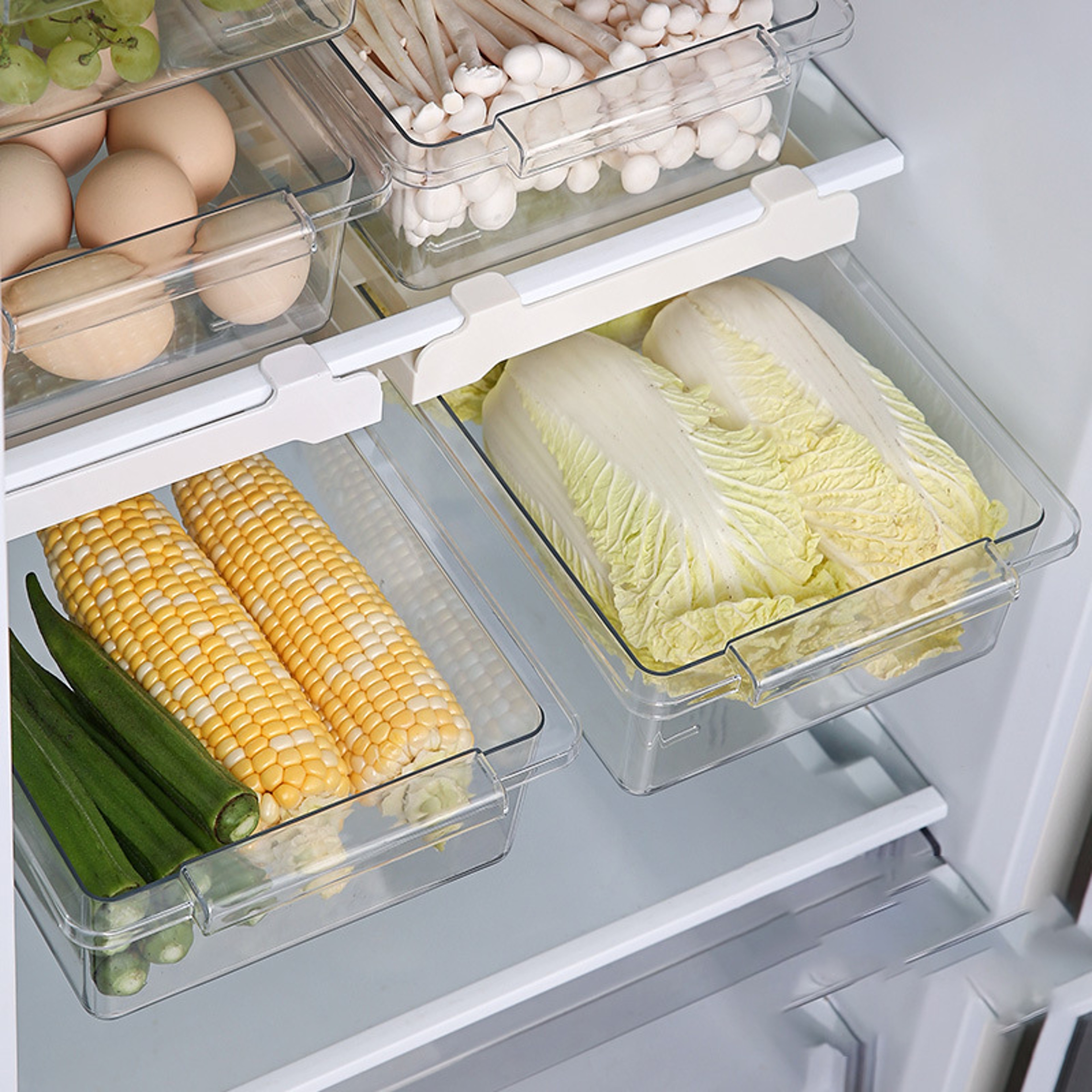 Refrigerator Drawer Style Food Storage Box, Sliding Plastic Cooking Container, Fruit Packaging Machine Shelf Support – view 5