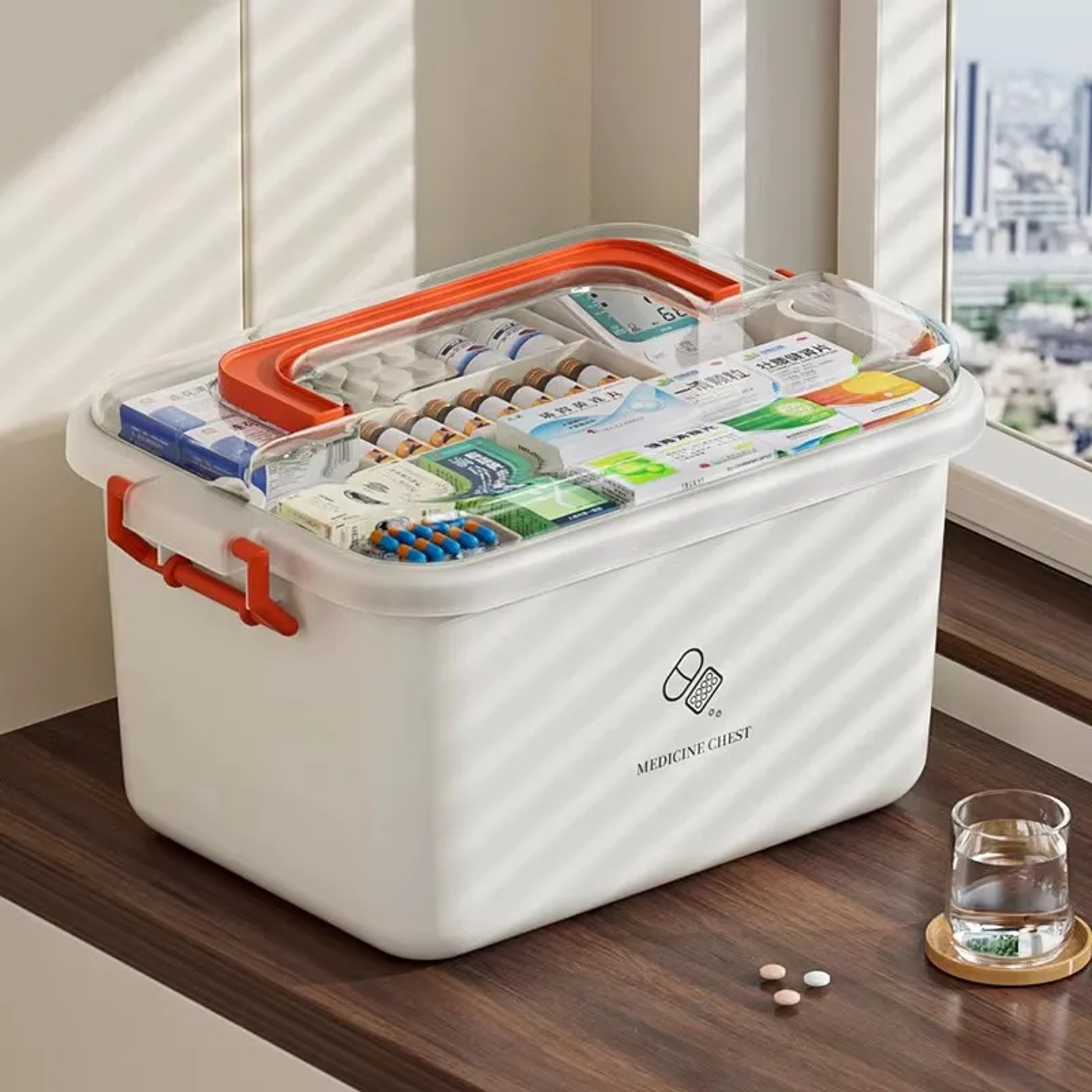 Large Capacity Medicine Box Portable First Aid Medical Kit Multilayer Drug Storage Case For Family  0
