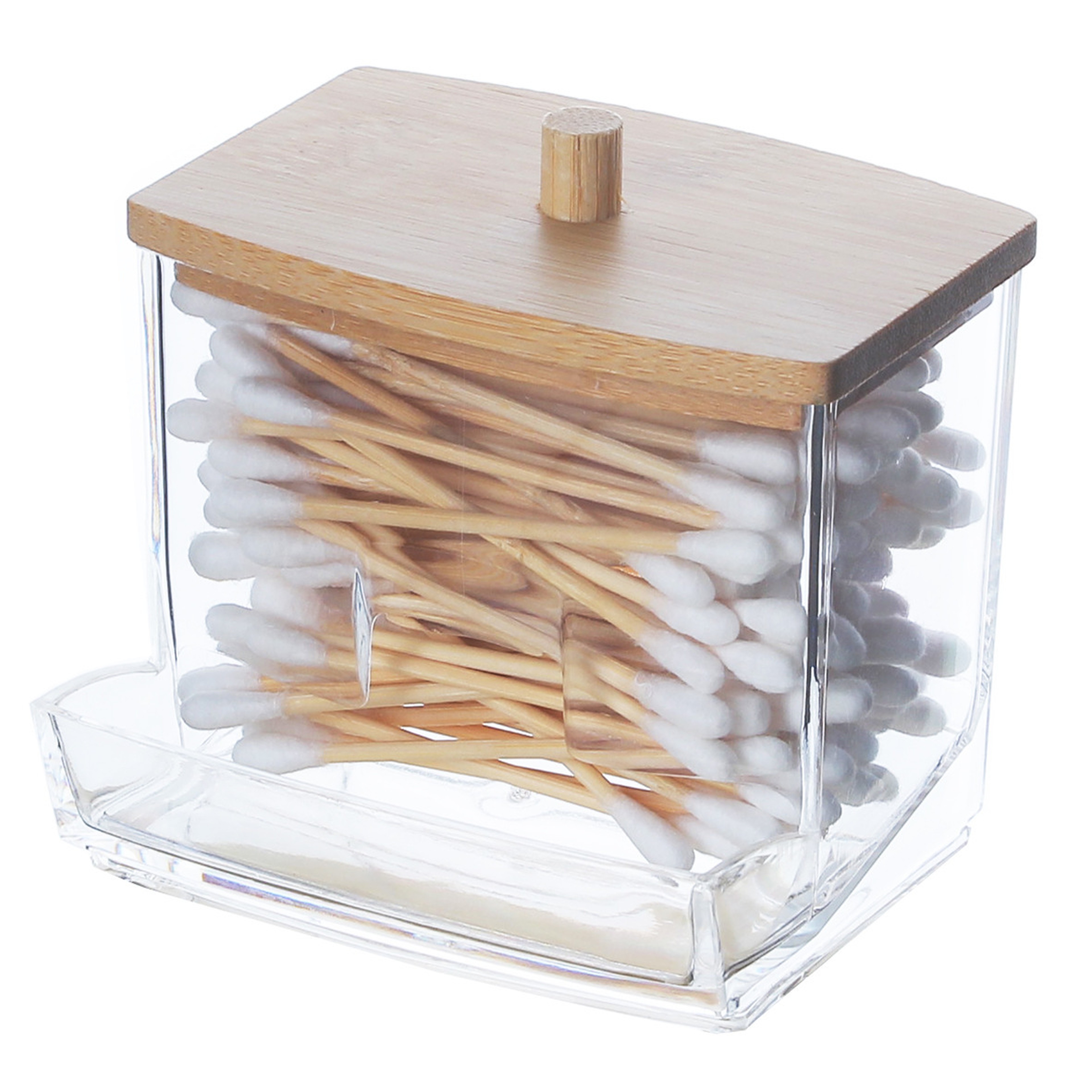Desktop Square Cotton Swab Dental Floss Storage Box Portable Plastic Waterproof Household Organizer 1