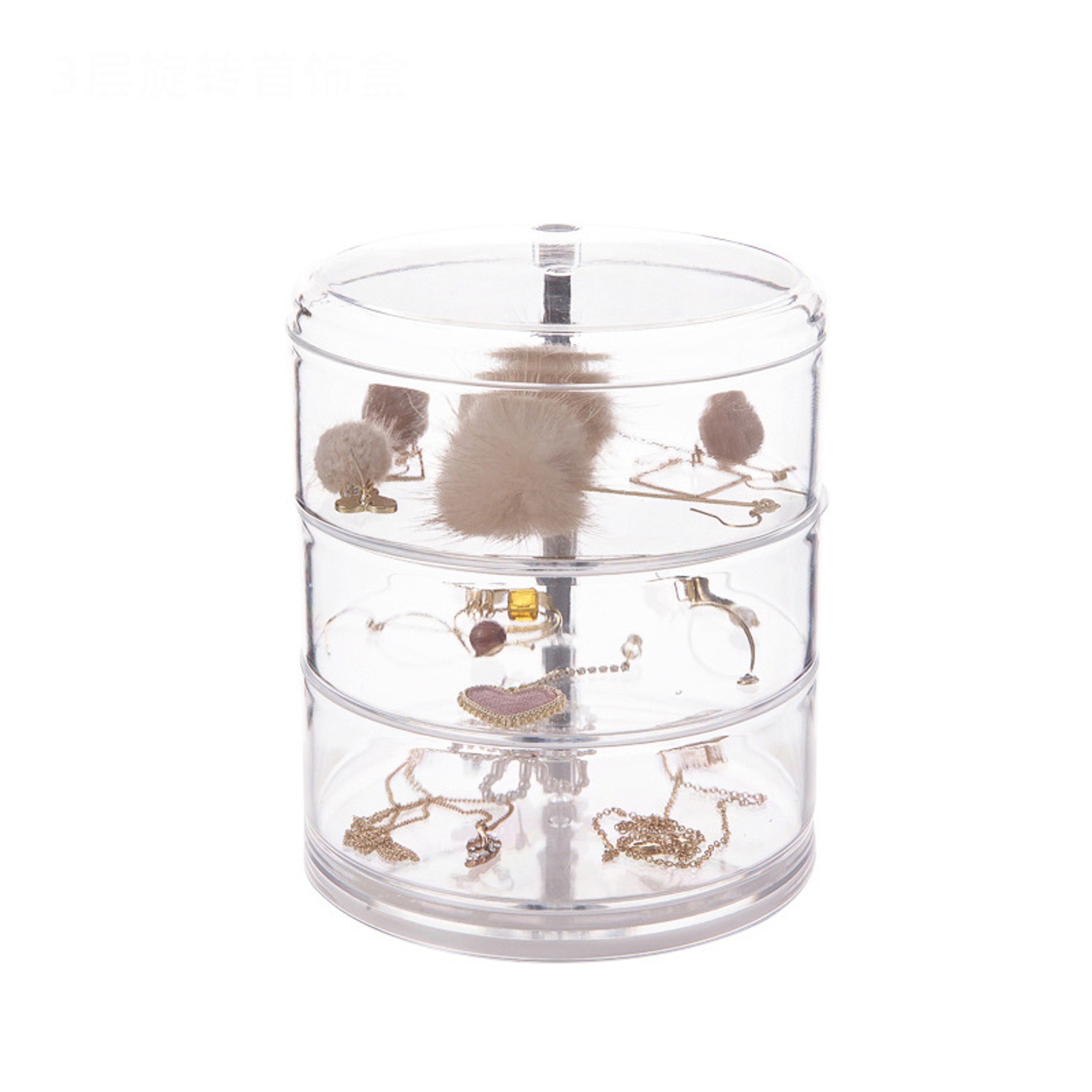Transparent Organizer Box Dust Proof Waterproof Large Capacity Rotatable Jewelry And Cosmetics Stor