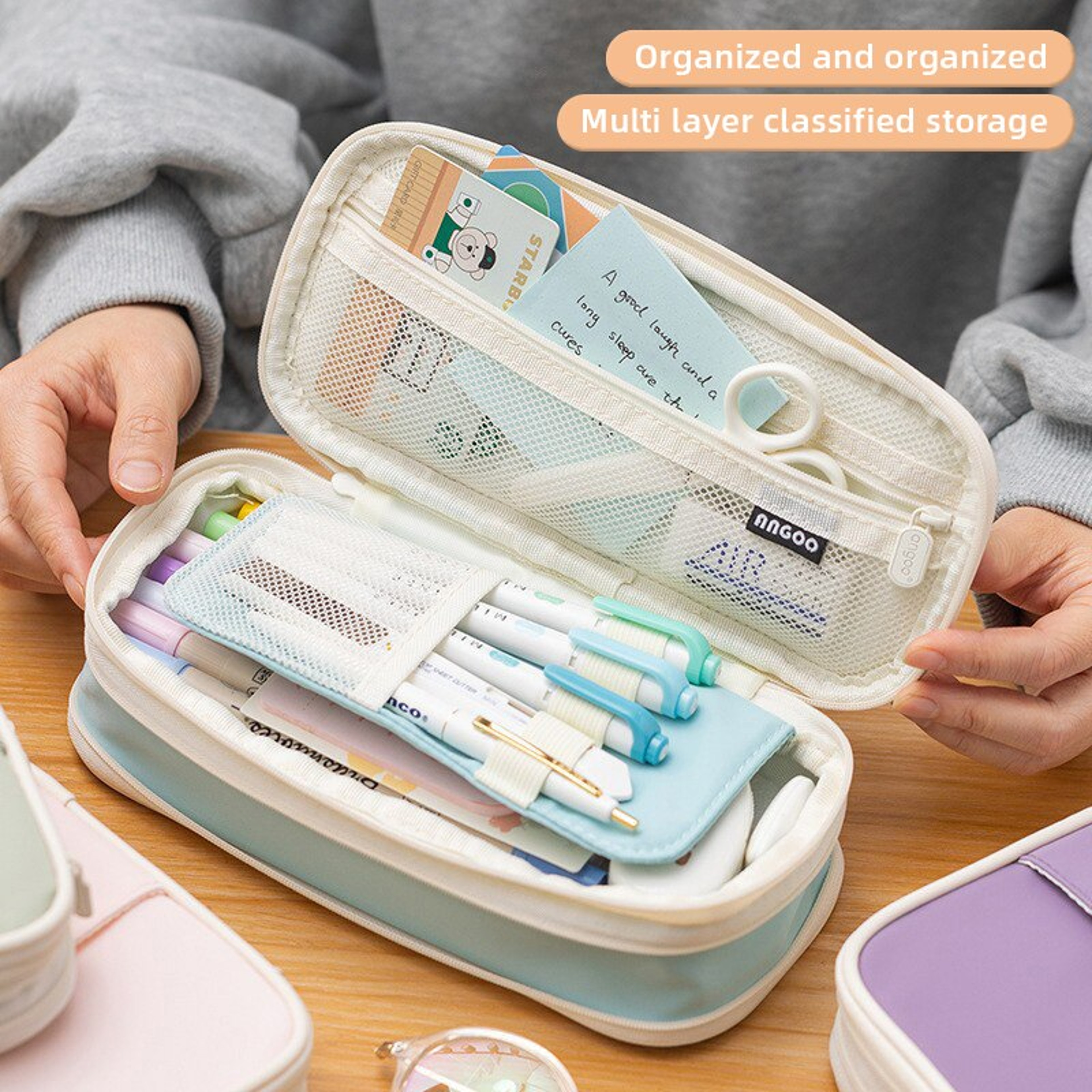 Big Capacity Pencil Case For Office College School Storage Large Pouch Holder Box Organizer For Tee