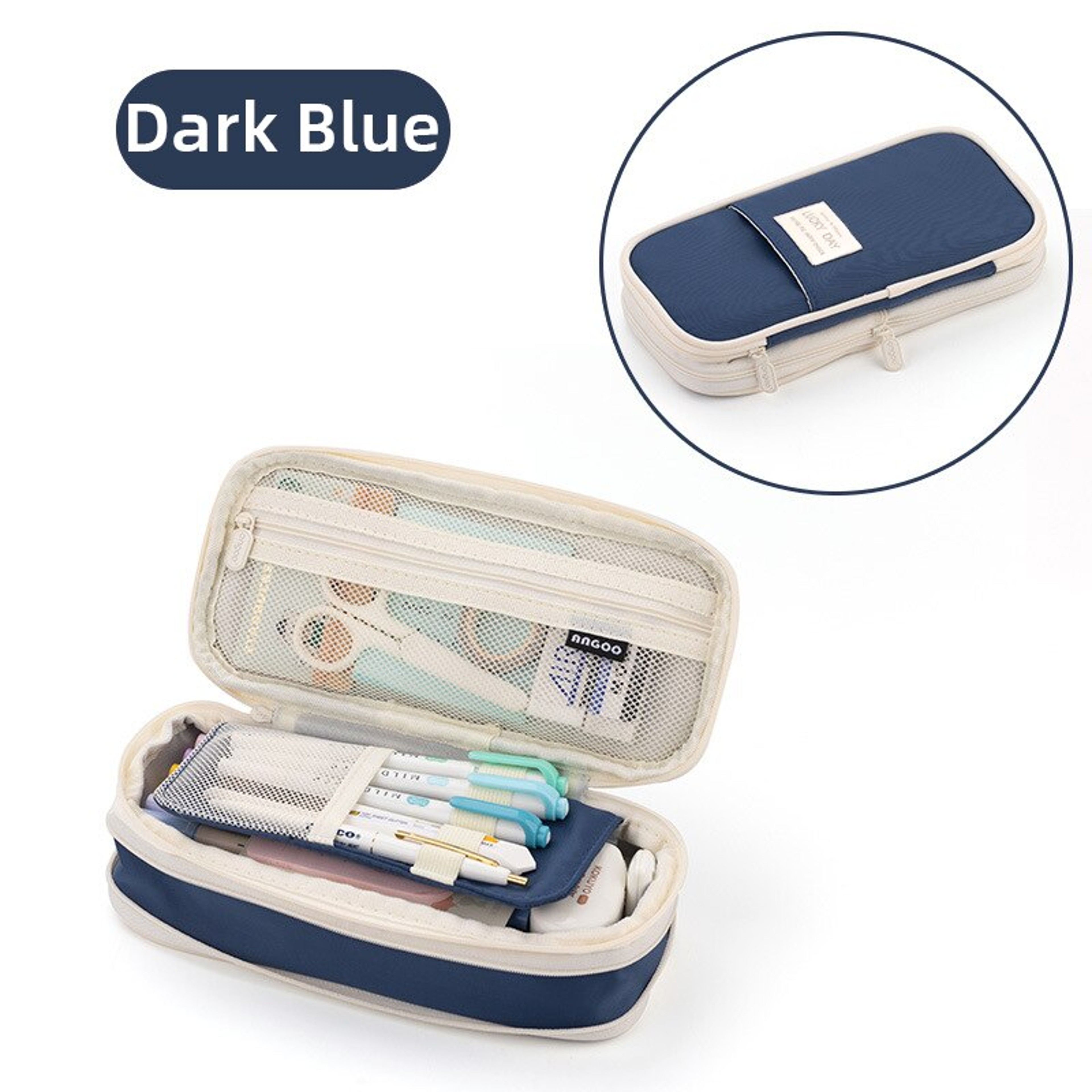 Big Capacity Pencil Case For Office College School Storage Large Pouch Holder Box Organizer For Tee
