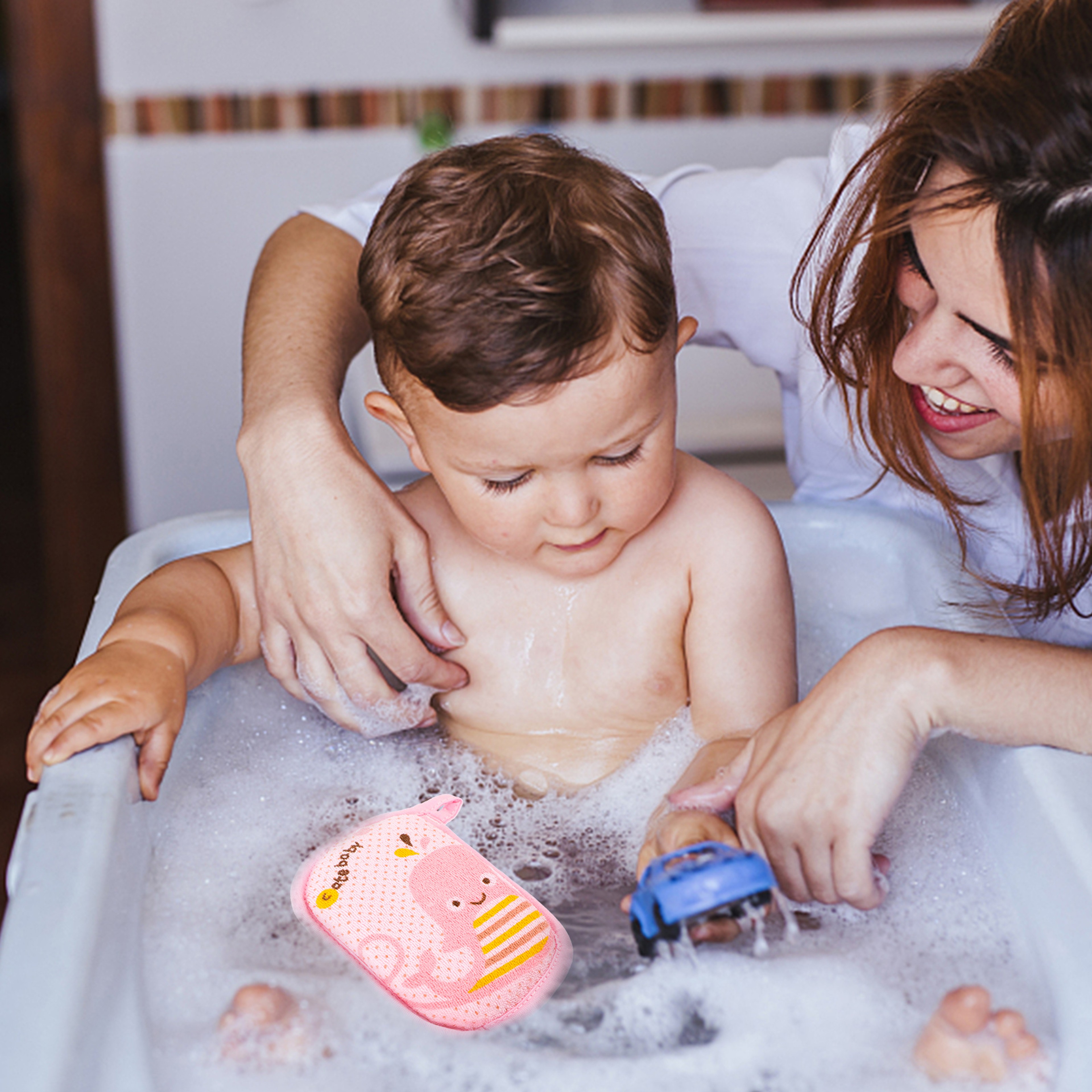 Baby Bath Scrubber Comfortable Sponge Tool For Infant Toddler Bathing Cartoon Baby Bath Accessories 1