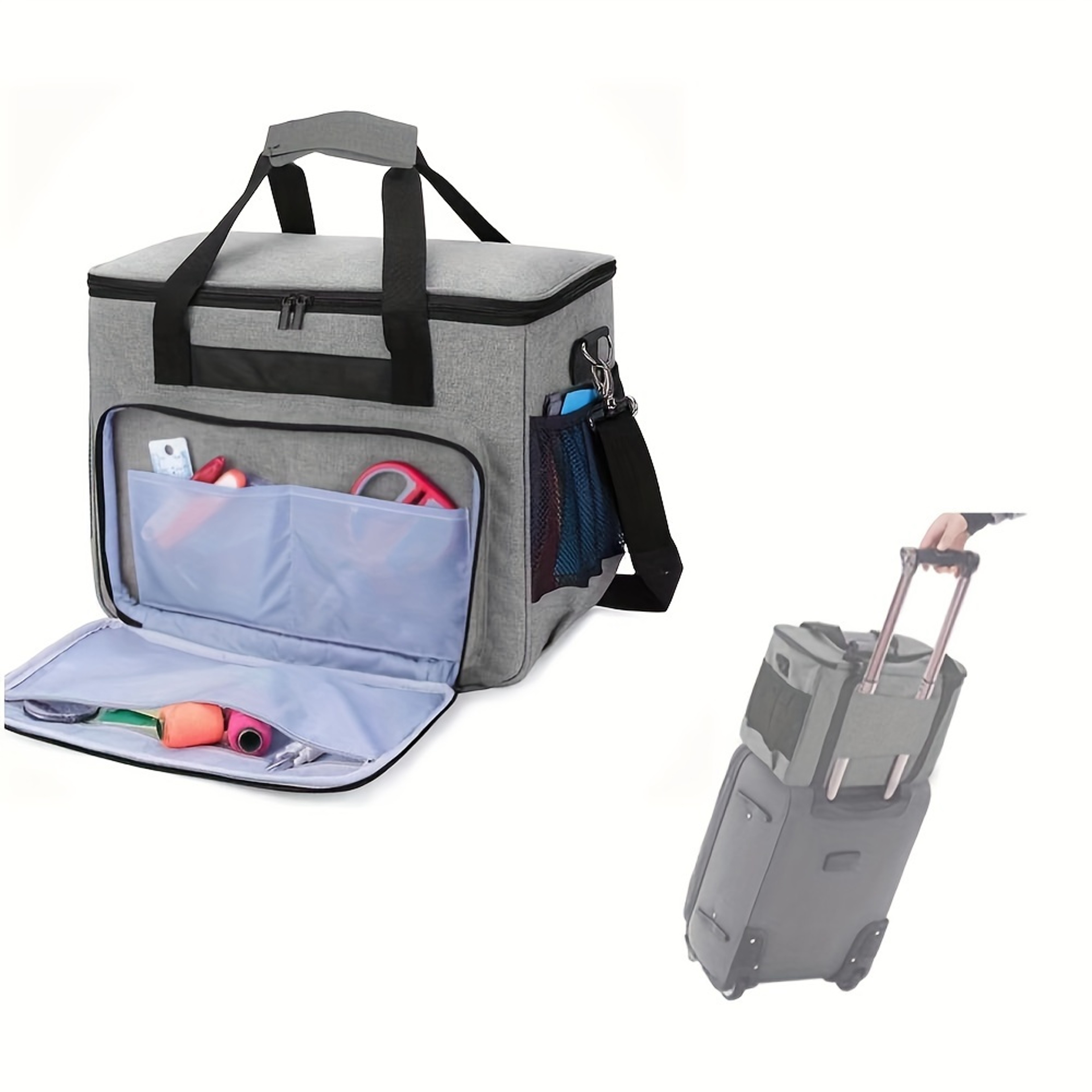 Premium Sewing Machine Carrying Case, Padded Storage Bag with Accessory Organizer, Stylish Travel Tote for Sewing Supply – view 4