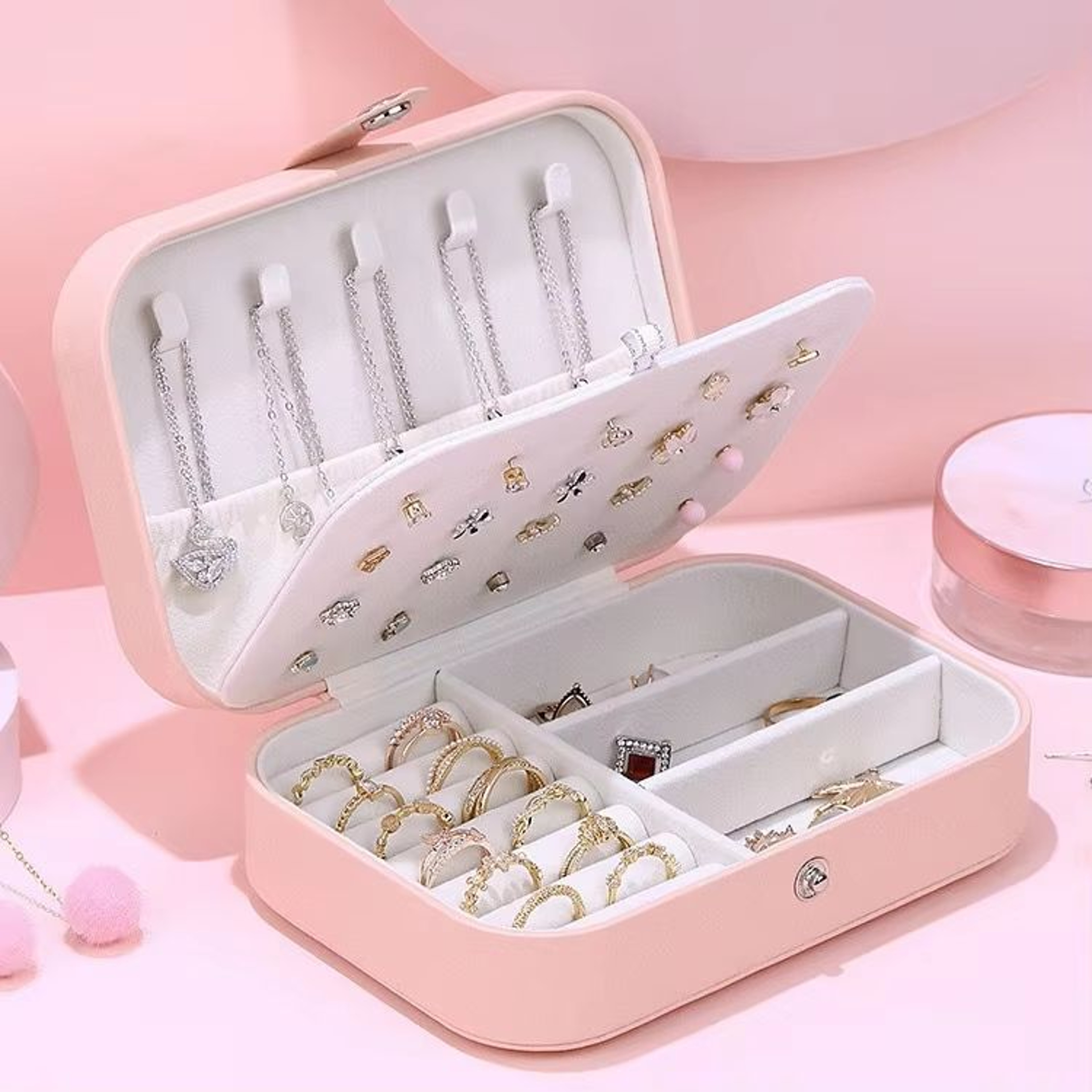 Large Capacity MultiLayer Jewelry Storage Box HighEnd Exquisite Necklace Earrings Gold Jewelry Box 9