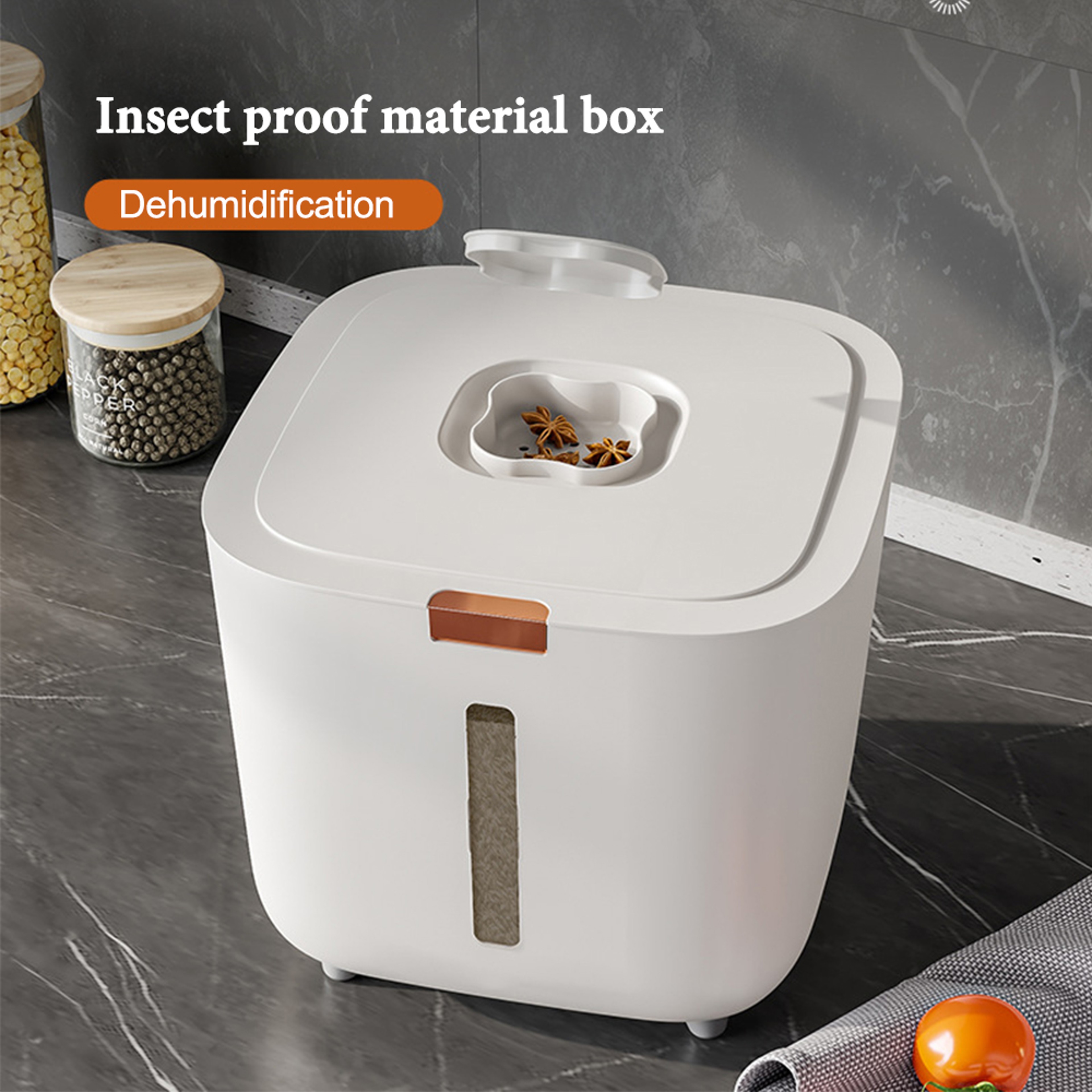 Insect Proof Moisture Proof Rice Box, Grain Sealed Jar, Kitchen Container with Lid, Storage Box – view 5