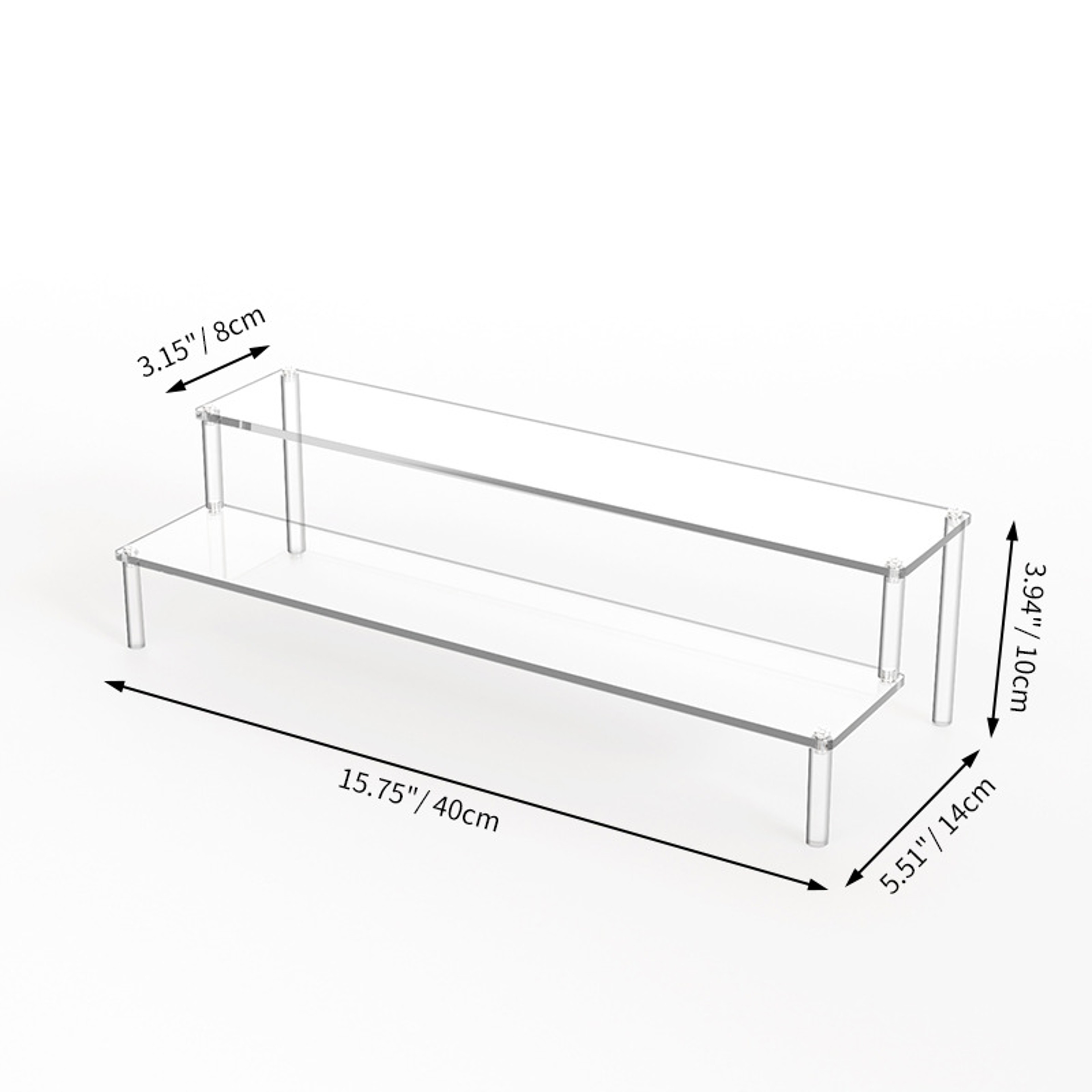 Layer Acrylic Display Stand, Transparent Storage Shelf for Cupcake Perfume Doll, Durable Display Rack, Trapezoidal Blind – view 16