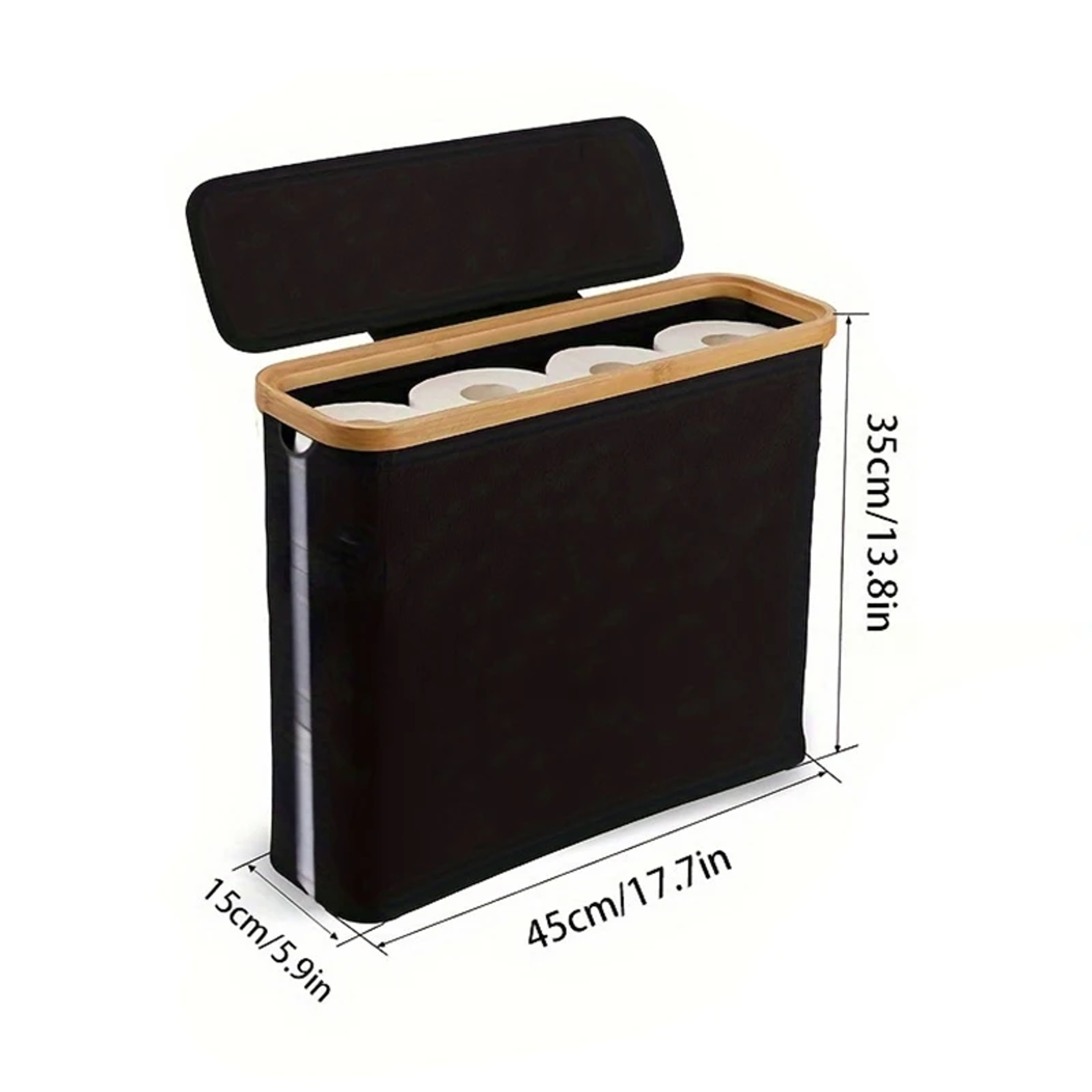 Bathroom Toilet Paper Storage Basket, Foldable Oxford Cloth Organizer With Cover, Tissue Holder, Bathroom Accessories – view 6