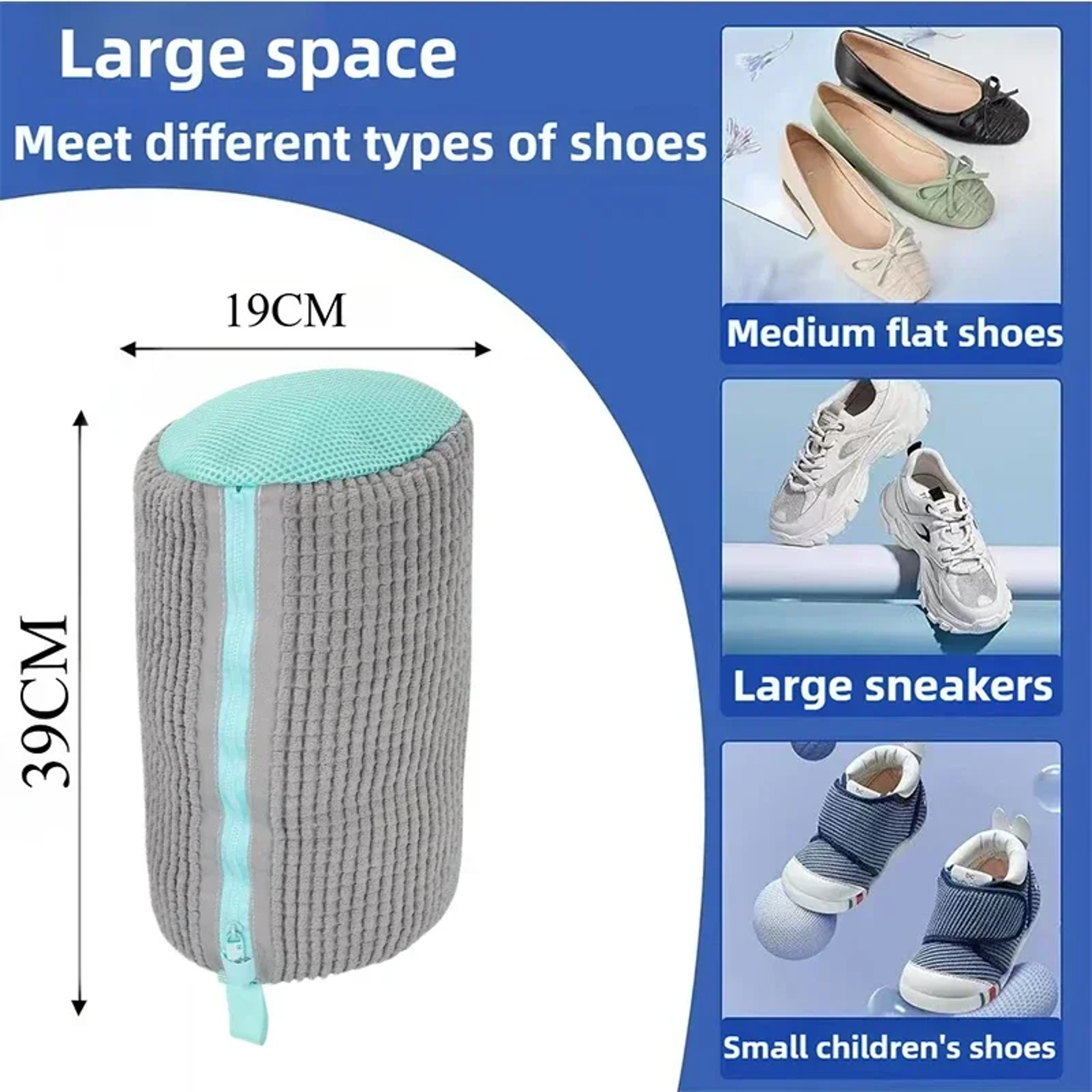 Machine Washable Shoe Washing And Drying Bag Durable Polyester Laundry Protector For Shoes With Adj 8