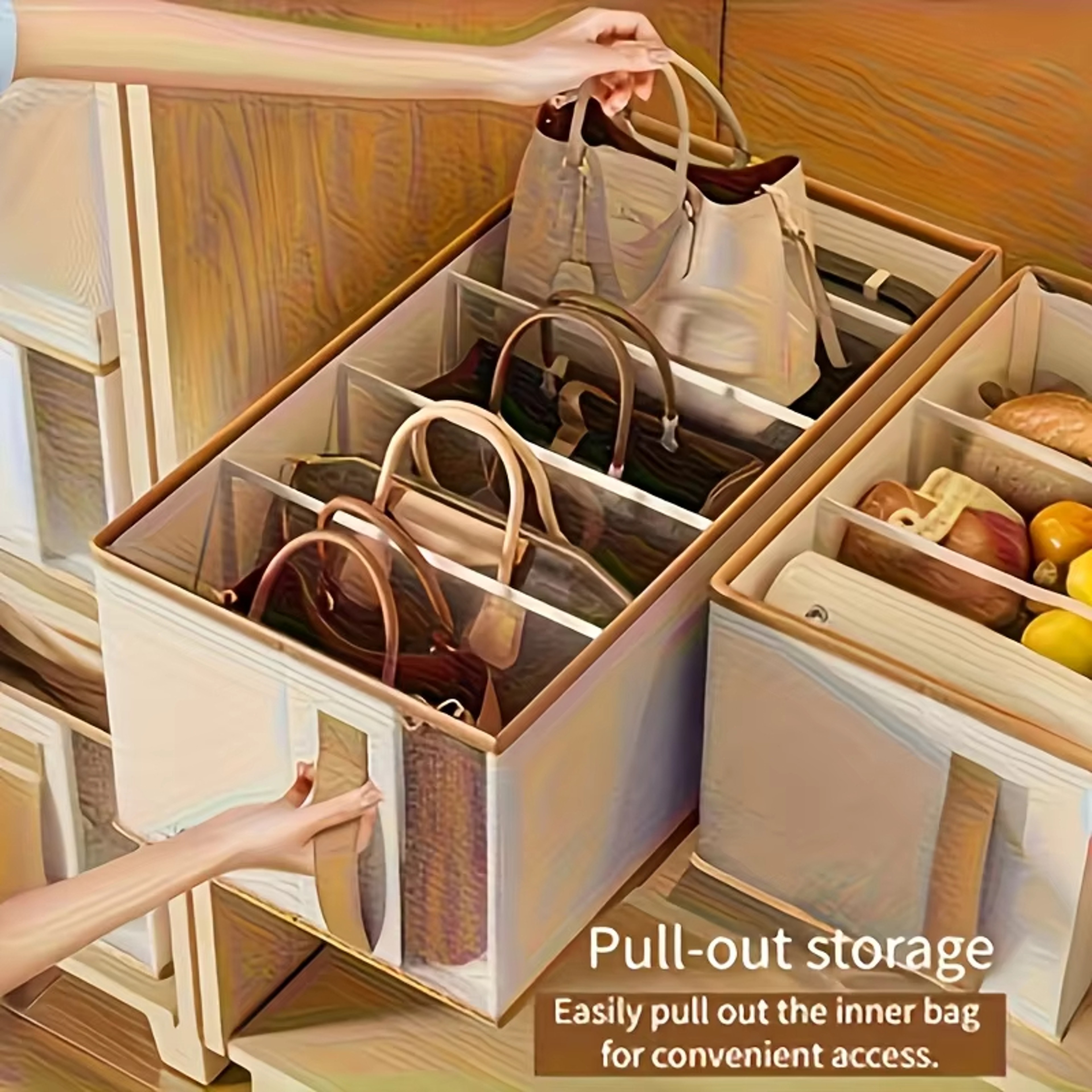 Large Capacity Handbag Organizer Box Multipurpose Open Top Storage Box For Wardrobe Clothes Pants S 1
