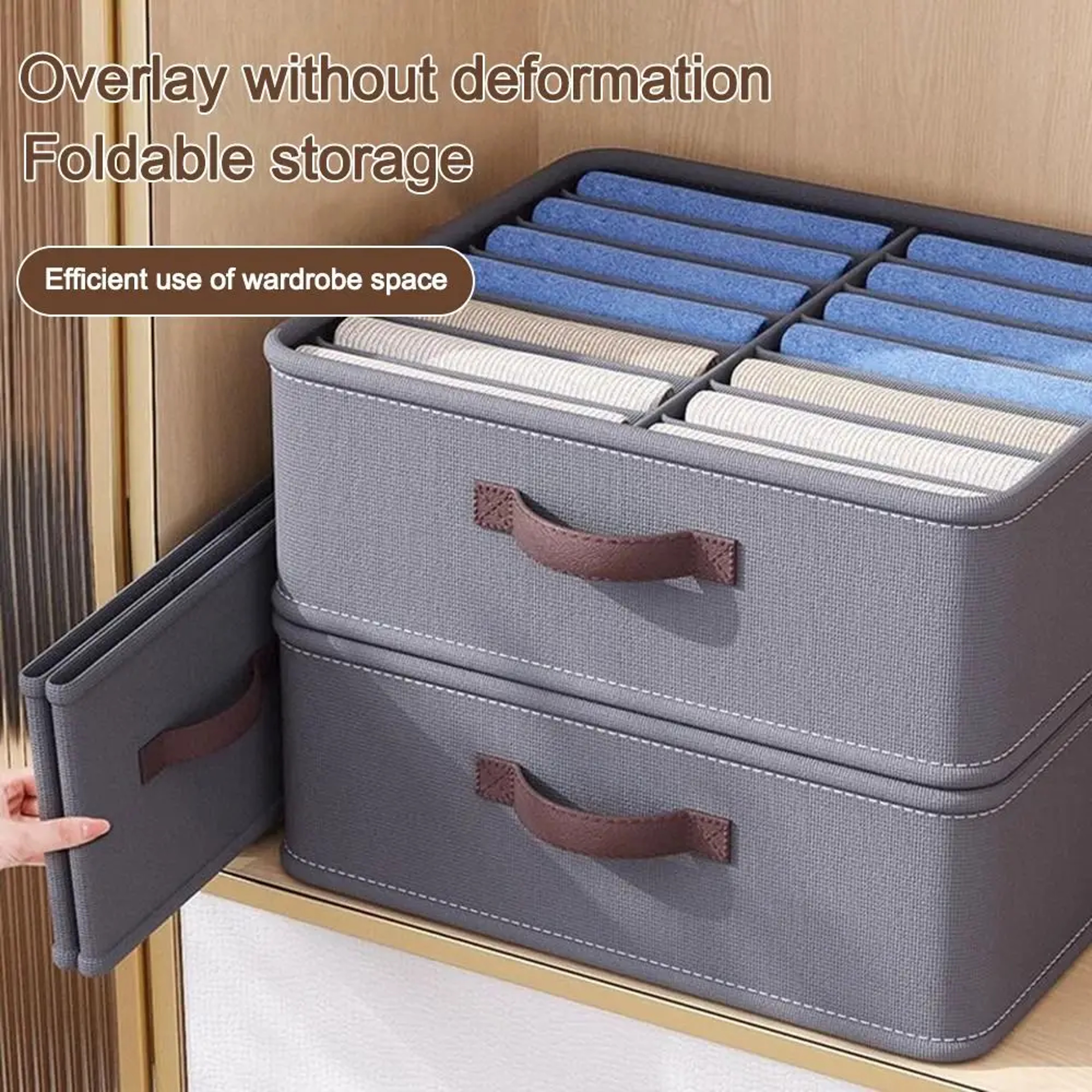 Wardrobe Clothes Storage Organizer Sweater TShirt Storage Box Foldable Drawer With Thickened Pants  1