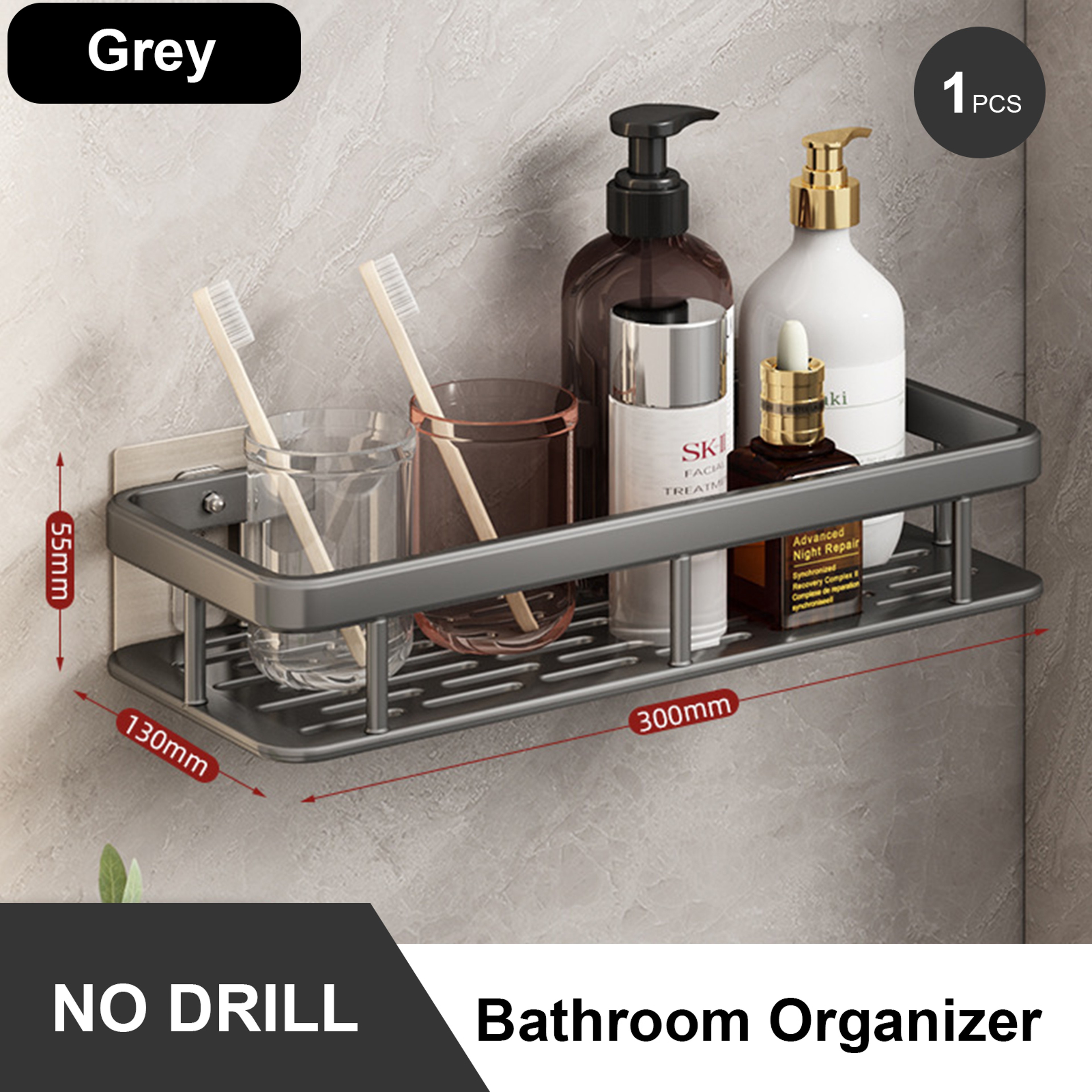Stainless Steel Bathroom Storage Rack Anti Rust Shower Rack Suction Cup Storage Rack For Household  5