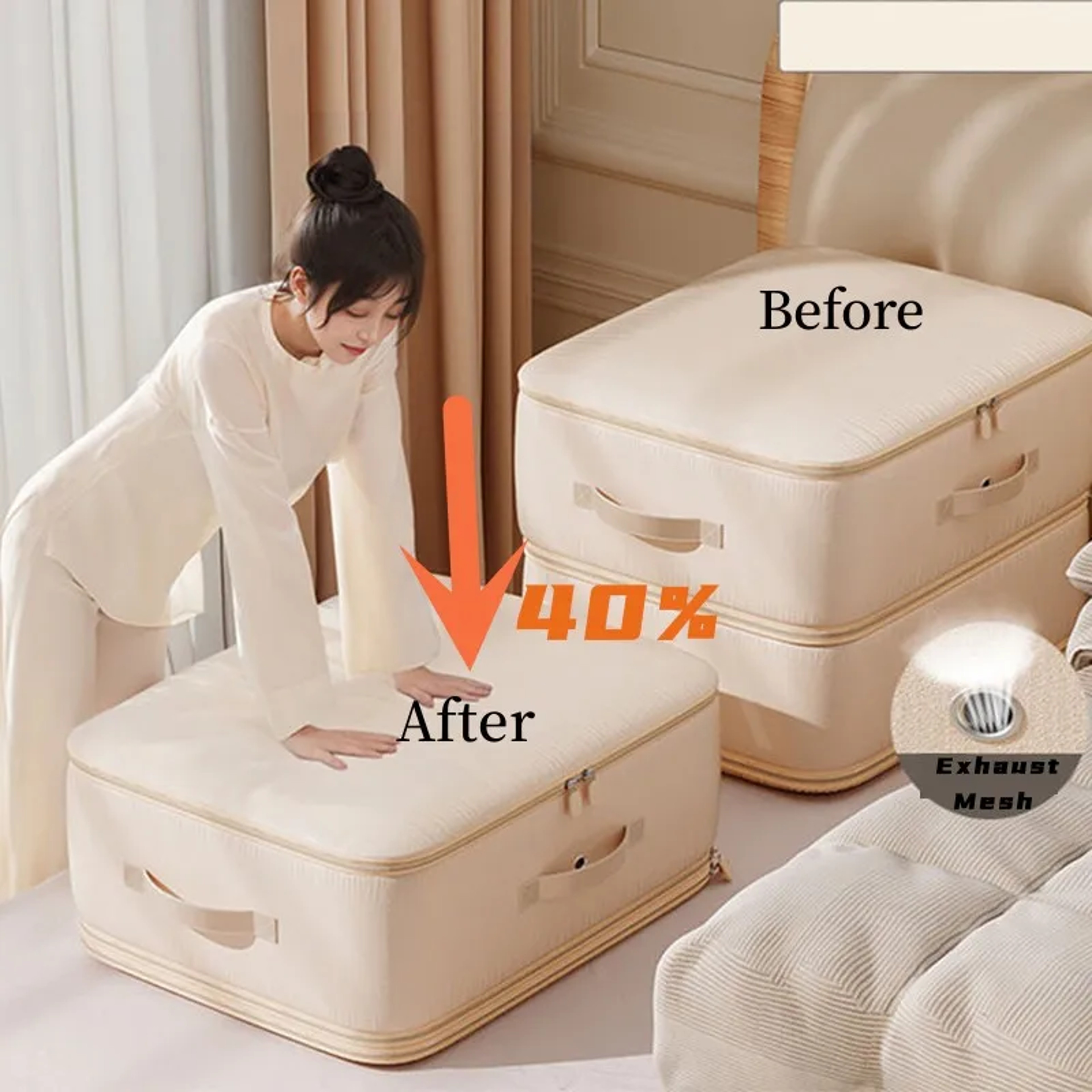 Large Capacity Compression Clothes Storage Bag Waterproof Cabinet Organizer Ultra Space Saving Quil 1
