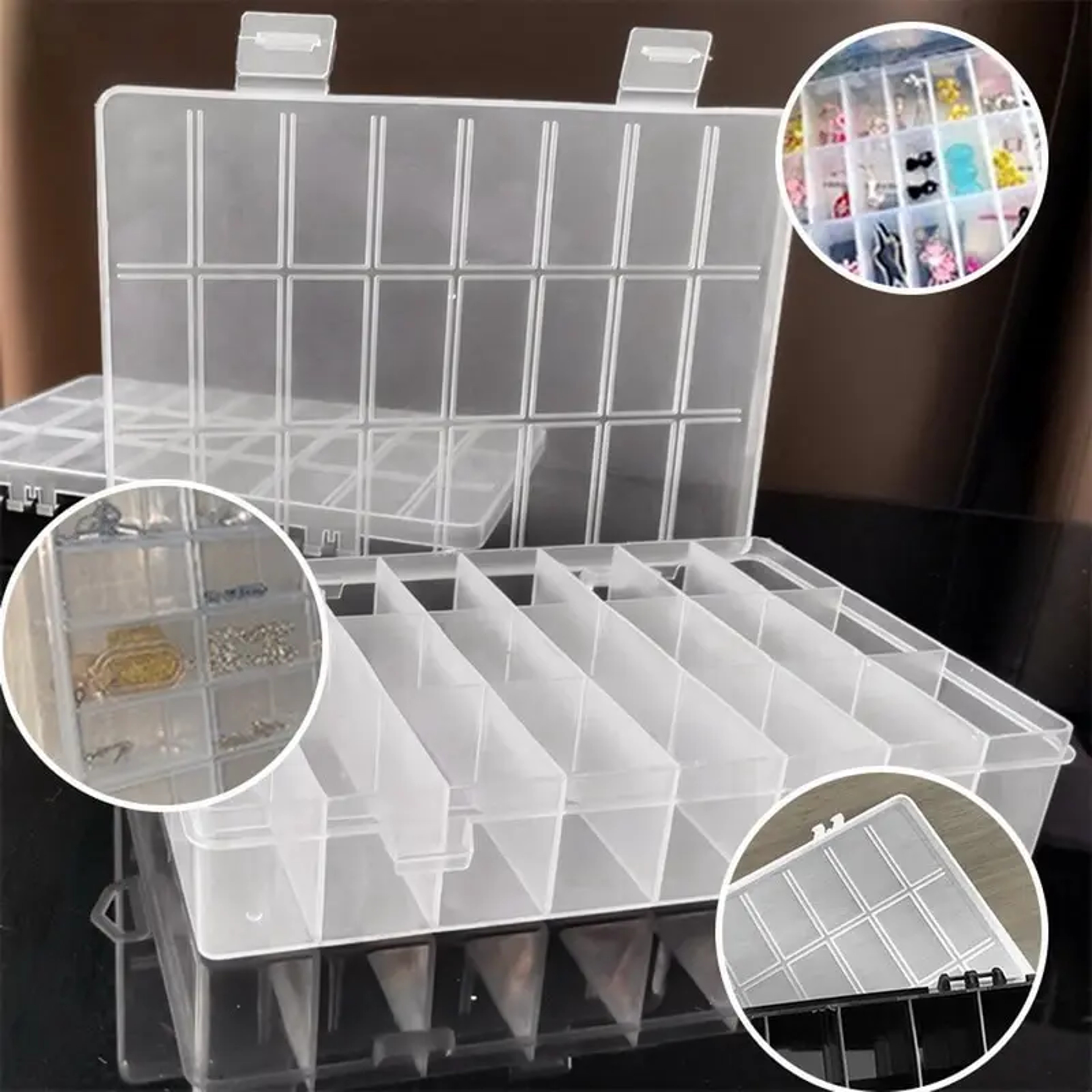 Compartment Plastic Storage Box Jewelry Earring Box Bead Screw Container For Home Storage Display O