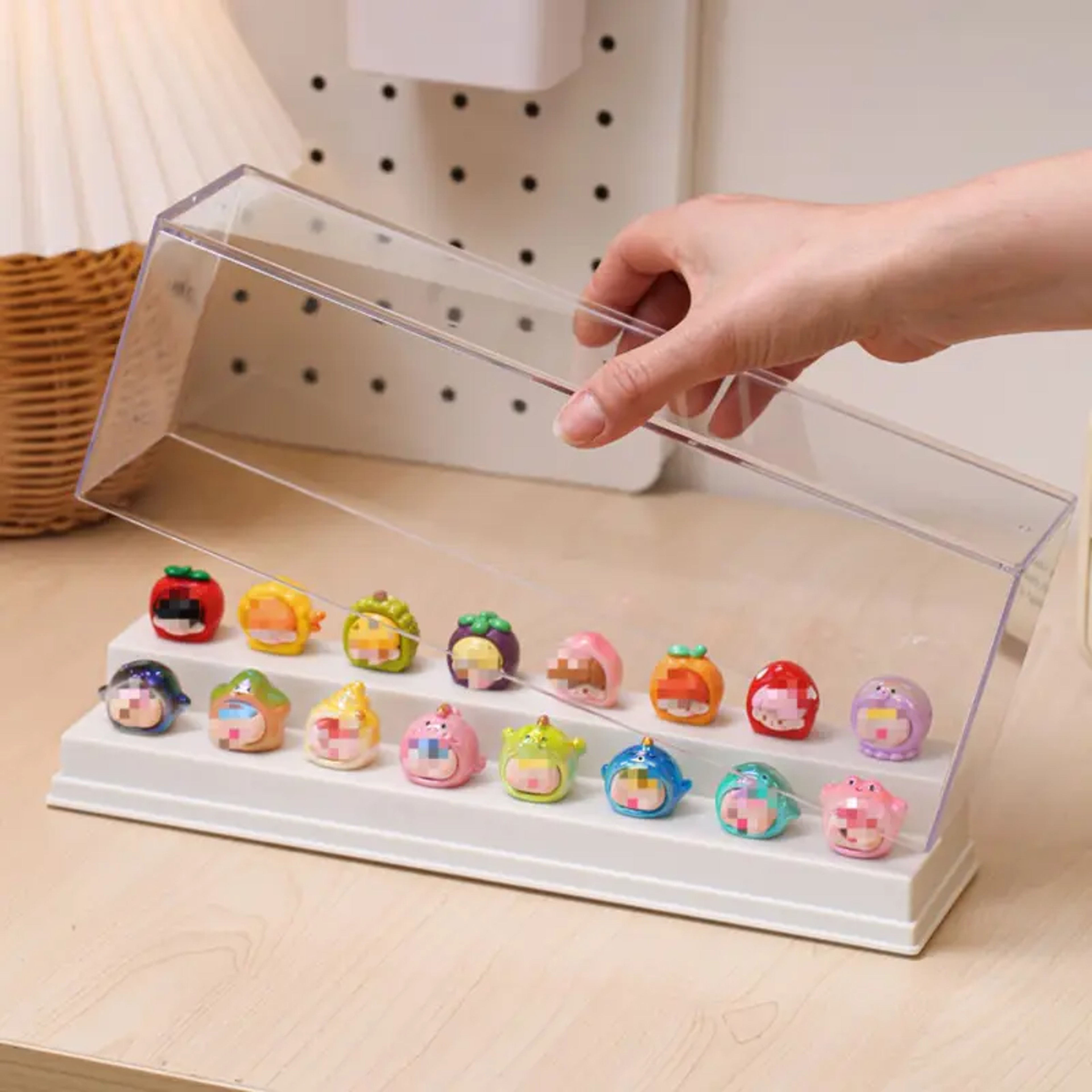Mini Ornaments Storage Display Stand, Transparent Dust-proof Figure Display Cabinet, Small Doll Storage Box – view 2