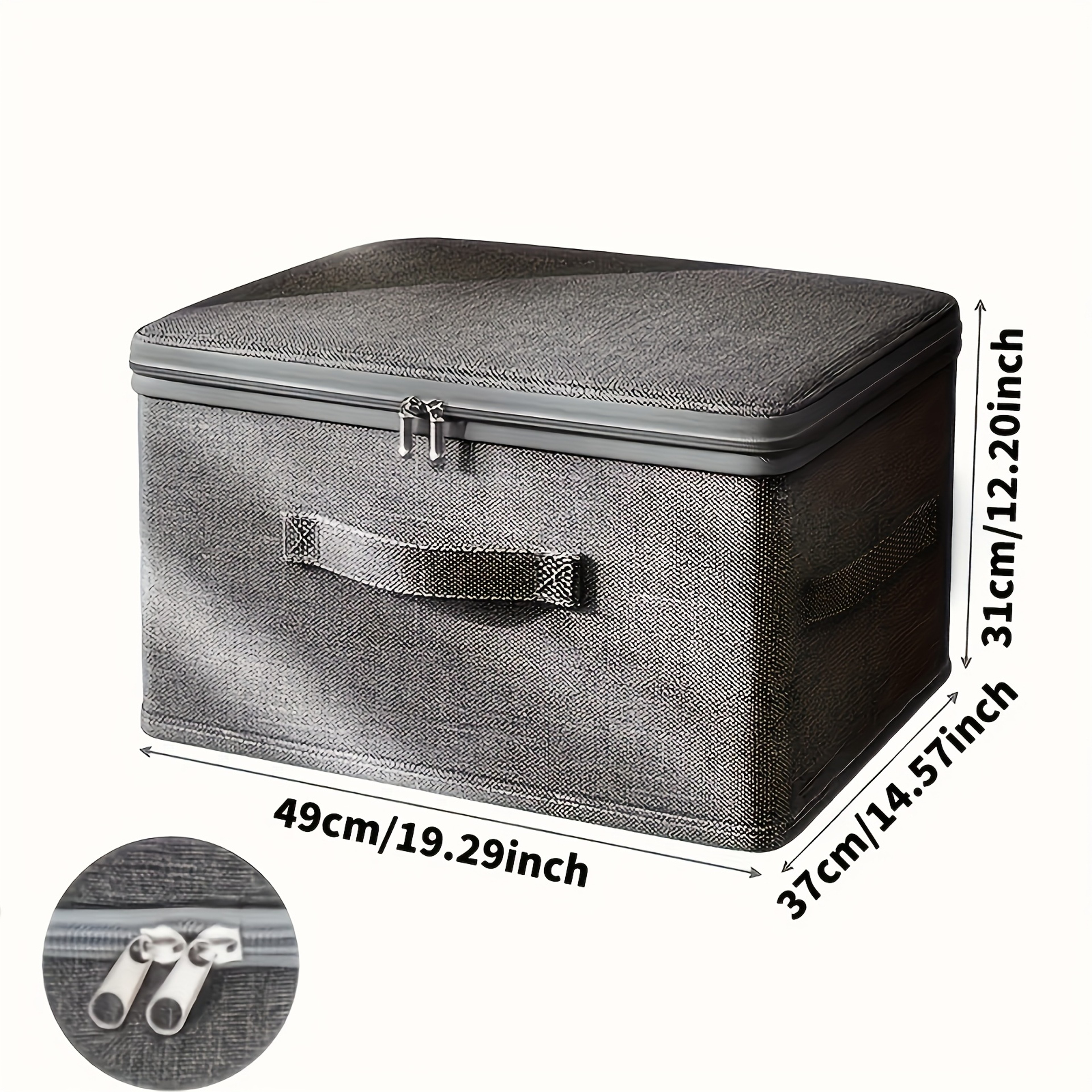 Foldable Fabric Storage Bag With Reinforced Handles Large Storage Bag For Clothes Bedding Blankets  9