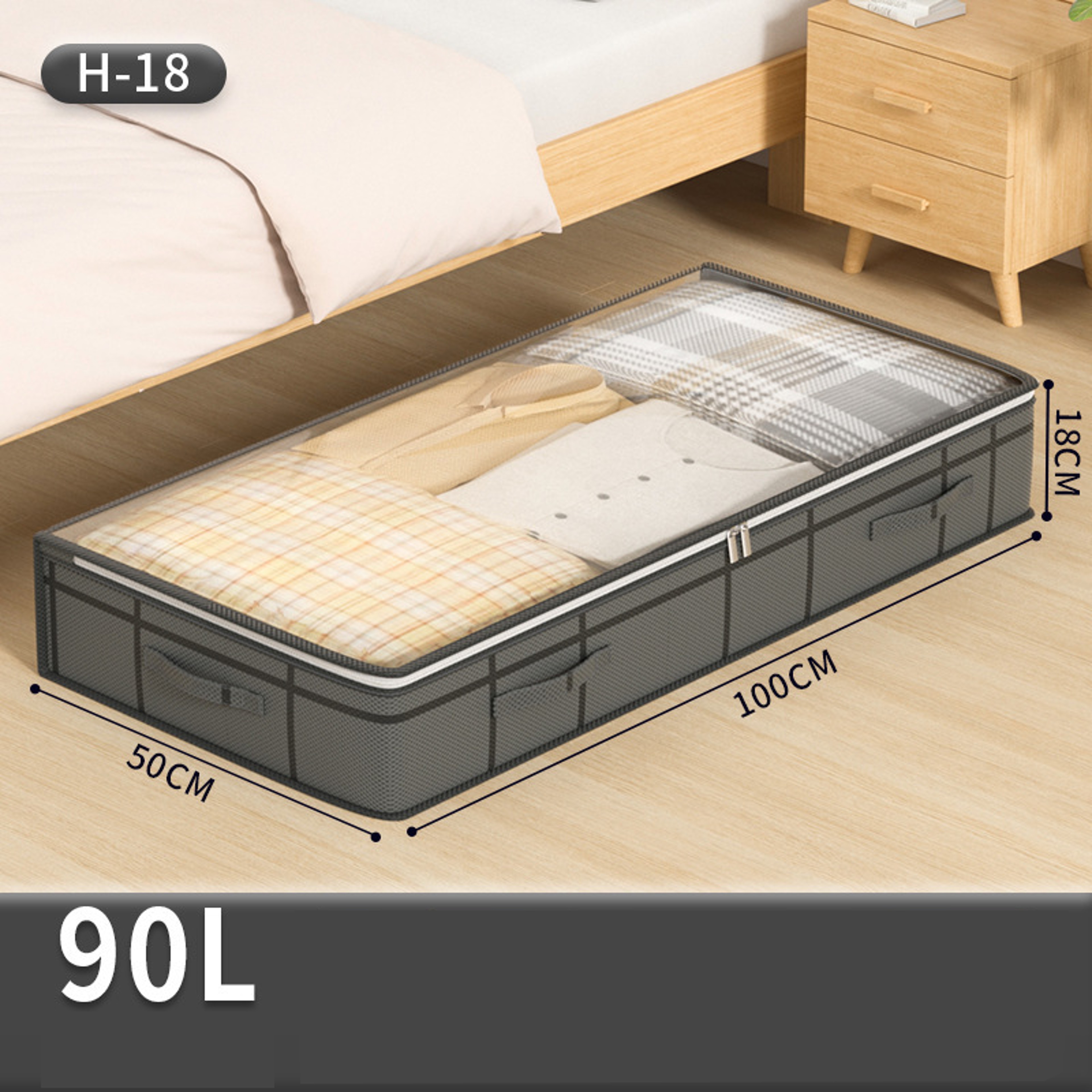 Foldable NonWoven Bed Bottom Storage Bag Large Capacity Clothing  Blanket Storage Bag Tidy Bedroom