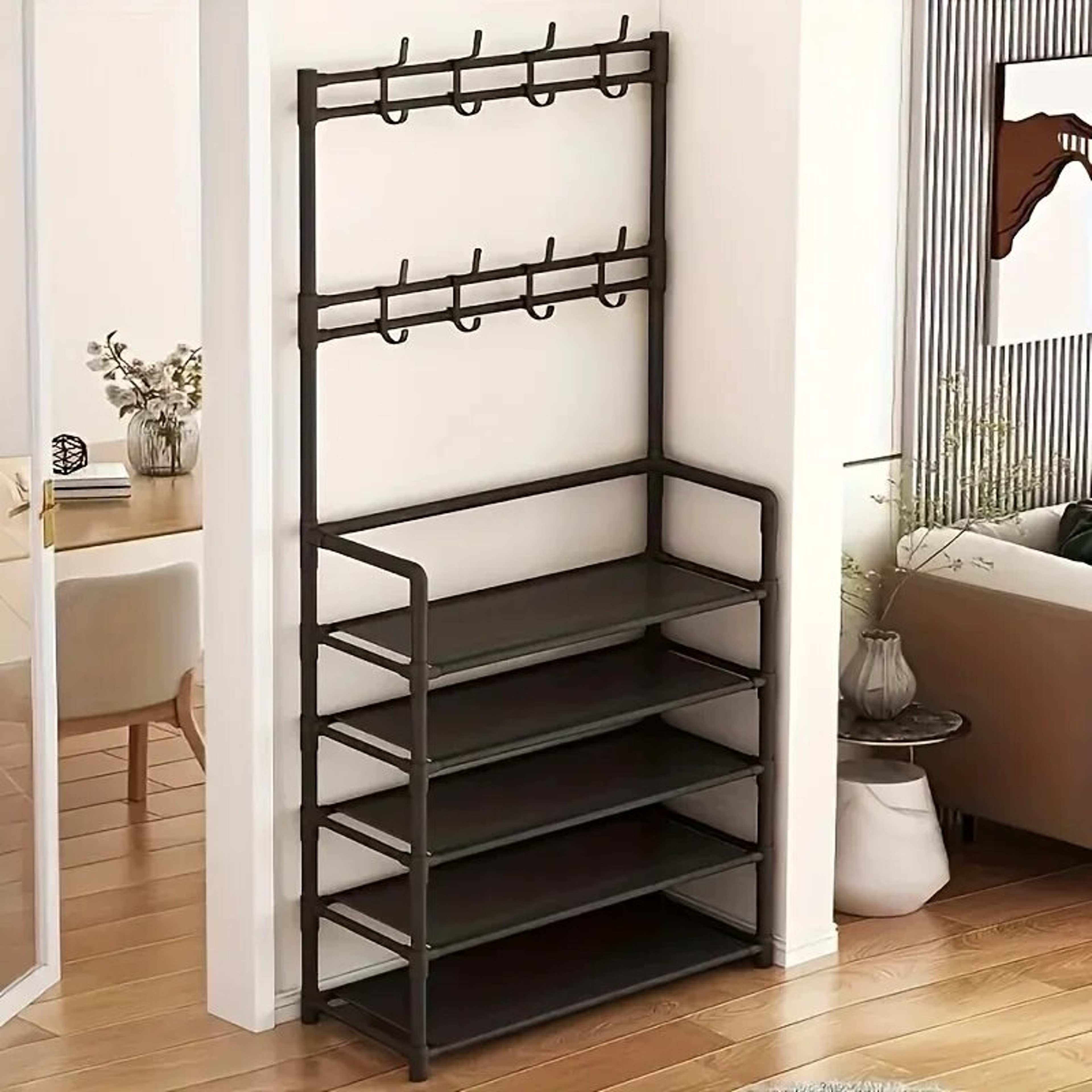 Five Layer Shoe Rack, Simple Shoe Rack, Multifunctional Clothes Rack, Household Integrated Storage Rack, 2 piece Coat – view 3
