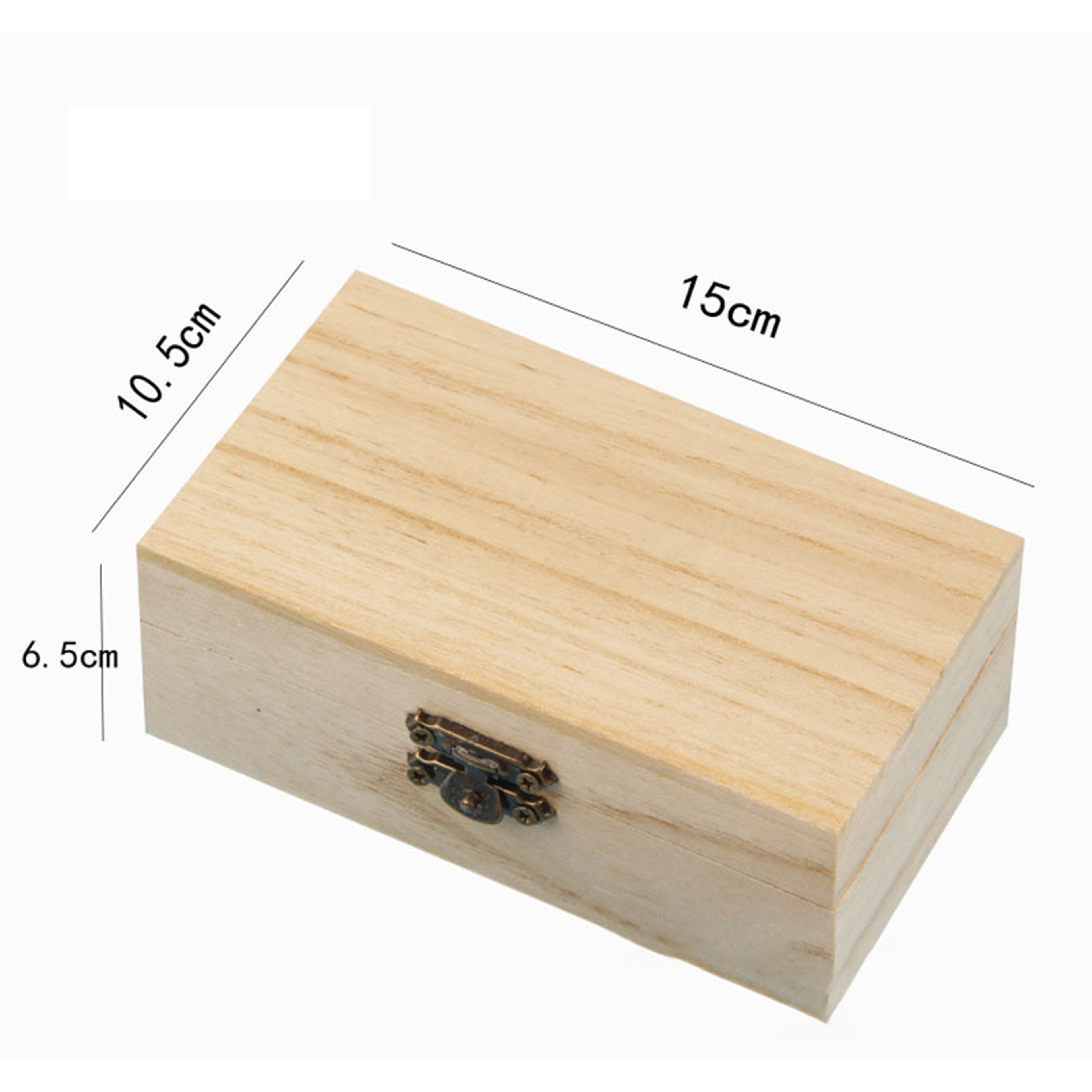 Color Scotch Plain Wood Wooden Square Hinged Storage Boxes Craft Gift Box Handmade Case Box For Sto 6