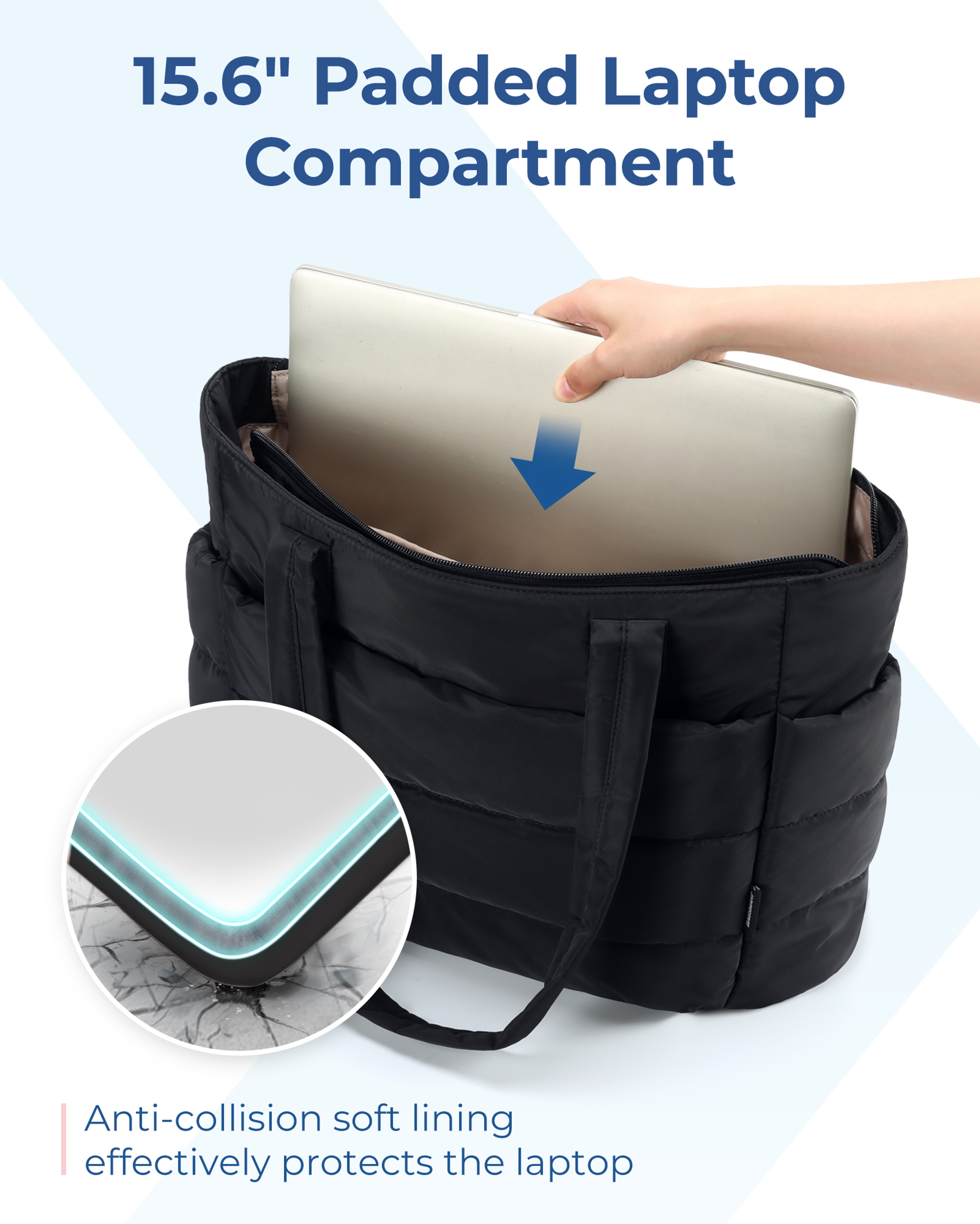 Bag Puffy Padded Womens Bags Leisure Commuting Handbag Large Capacity Storage Organizer Mommy Go Ou 2