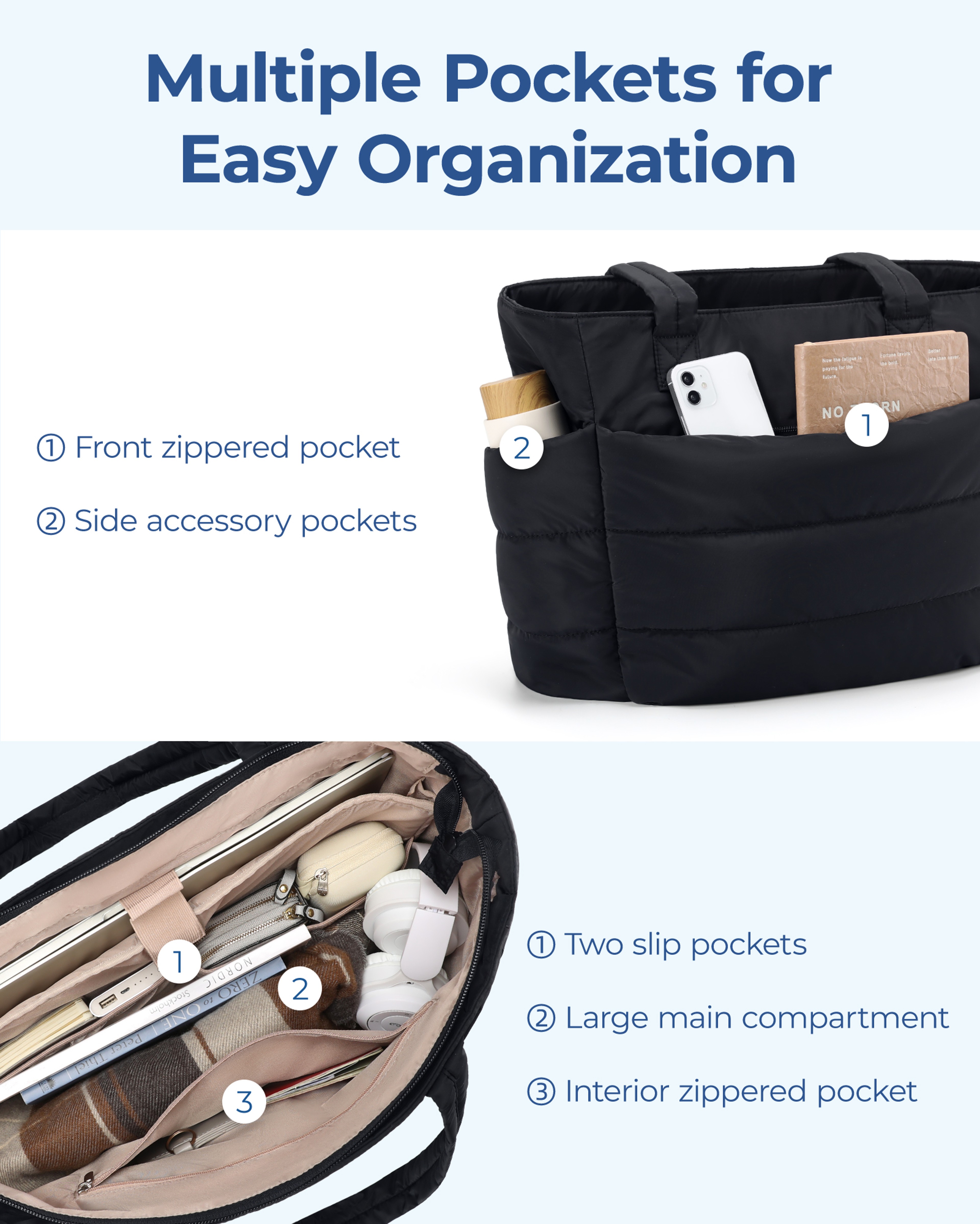 Bag Puffy Padded Womens Bags Leisure Commuting Handbag Large Capacity Storage Organizer Mommy Go Ou 3