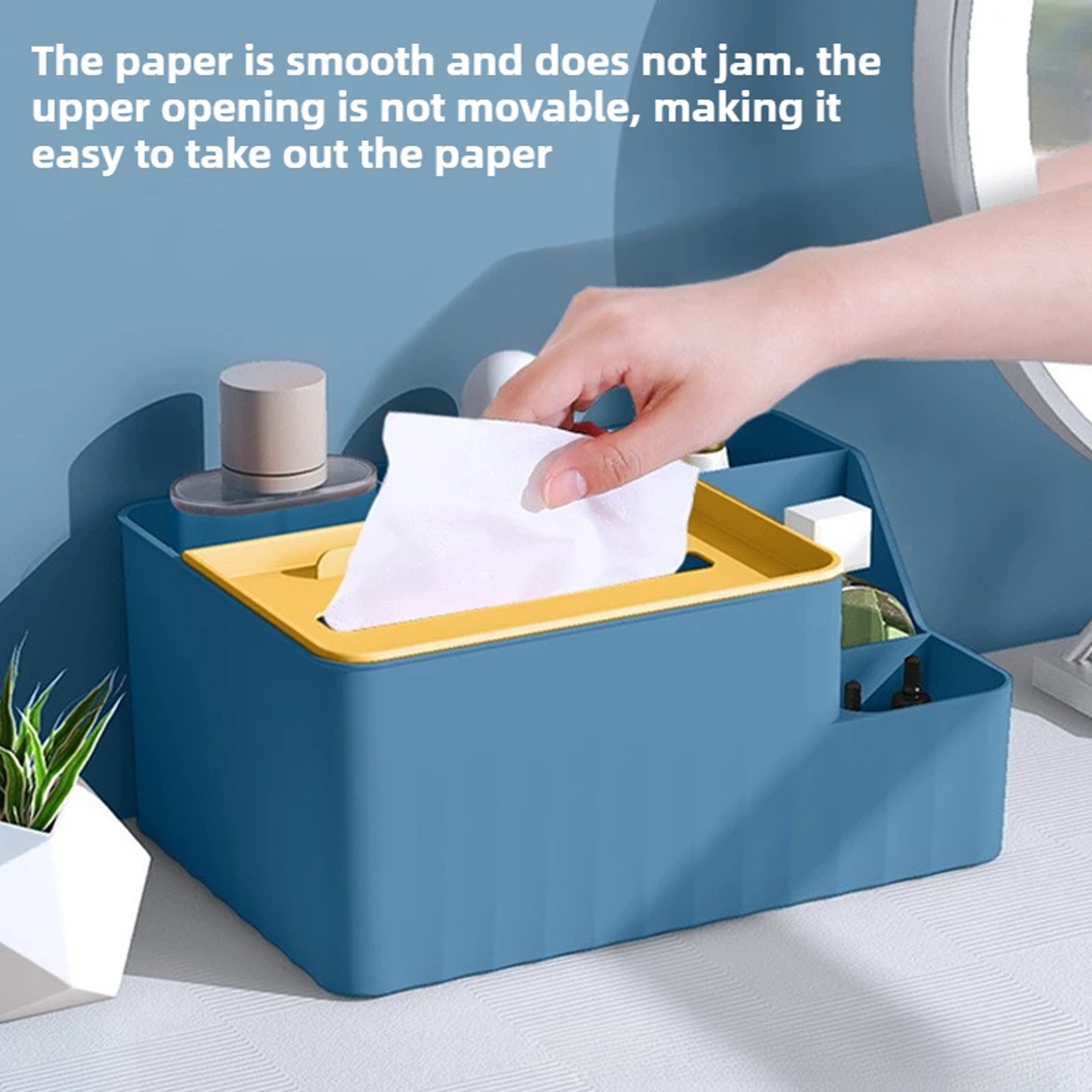 Multifunctional Desktop Tissue Storage Box, Remote Control Organizer, Living Room & Coffee Table Storage Box for Easy – view 5