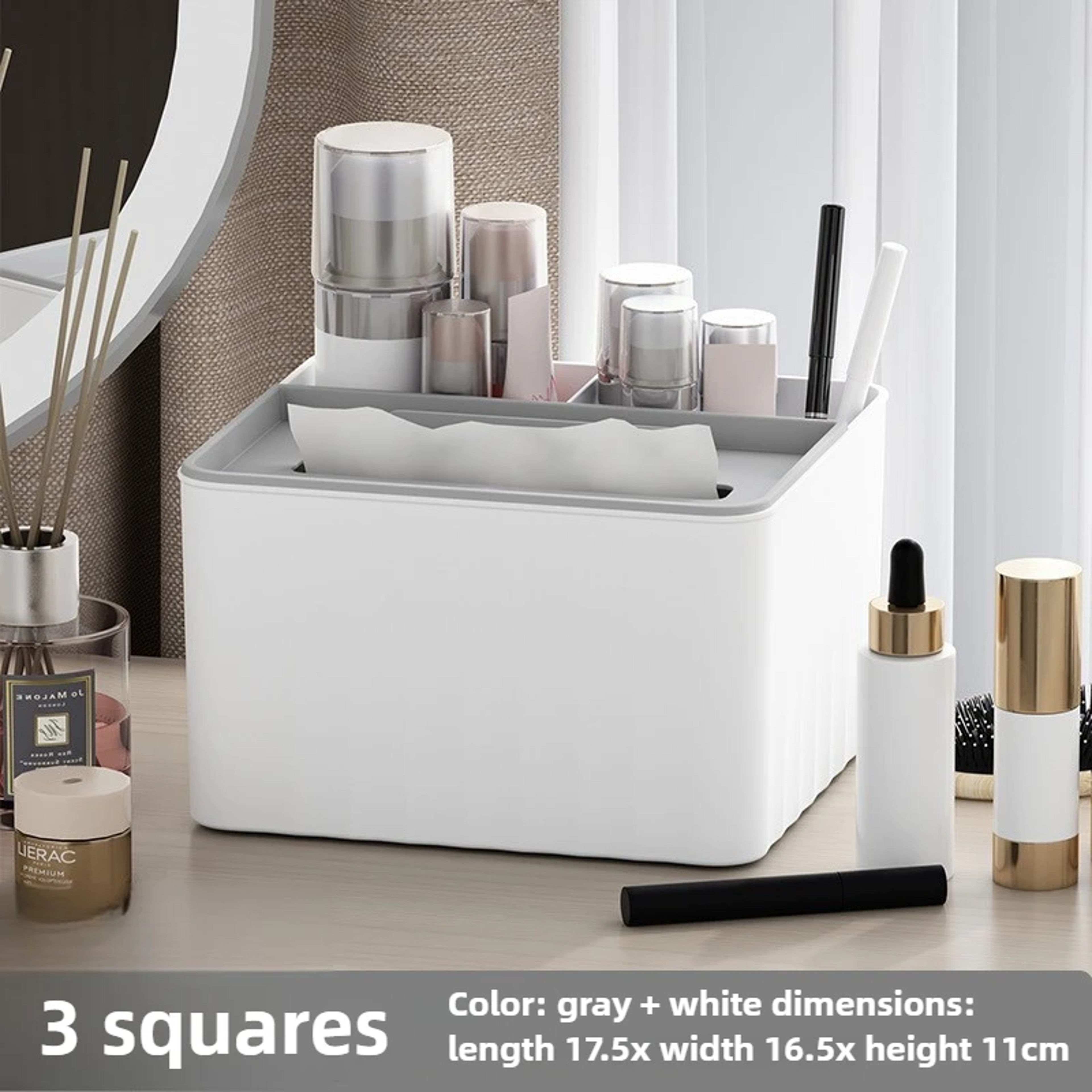 Multifunctional Desktop Tissue Storage Box, Remote Control Organizer, Living Room & Coffee Table Storage Box for Easy – view 9